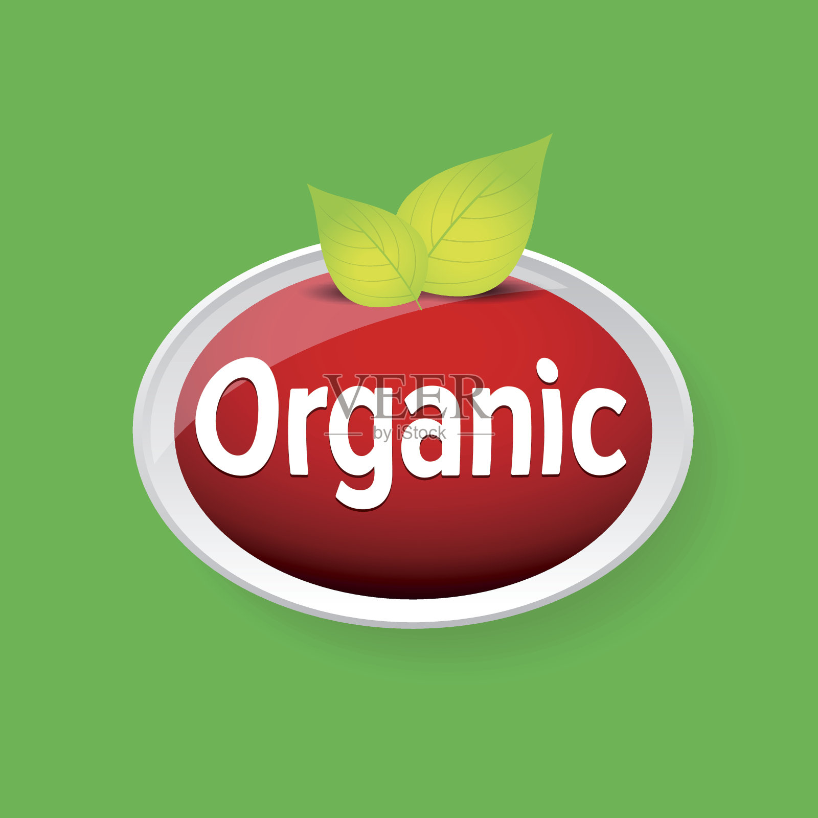 有机标签向量与叶插画图片素材