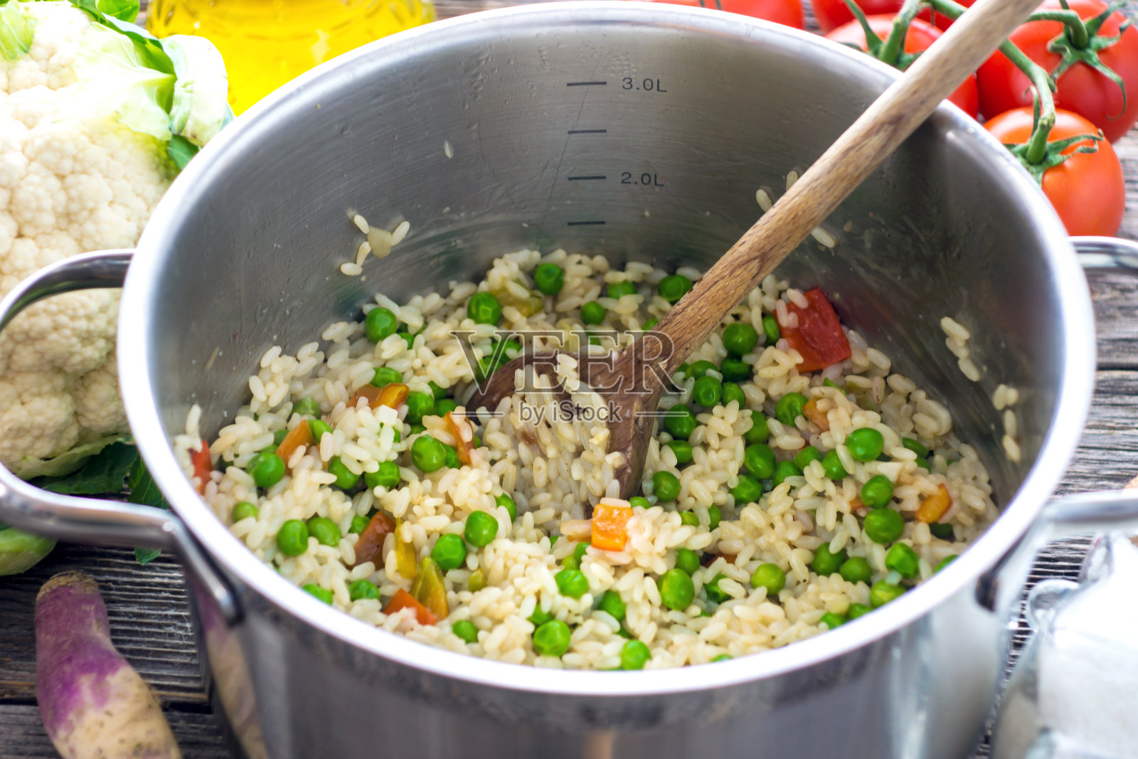 大米和蔬菜照片摄影图片