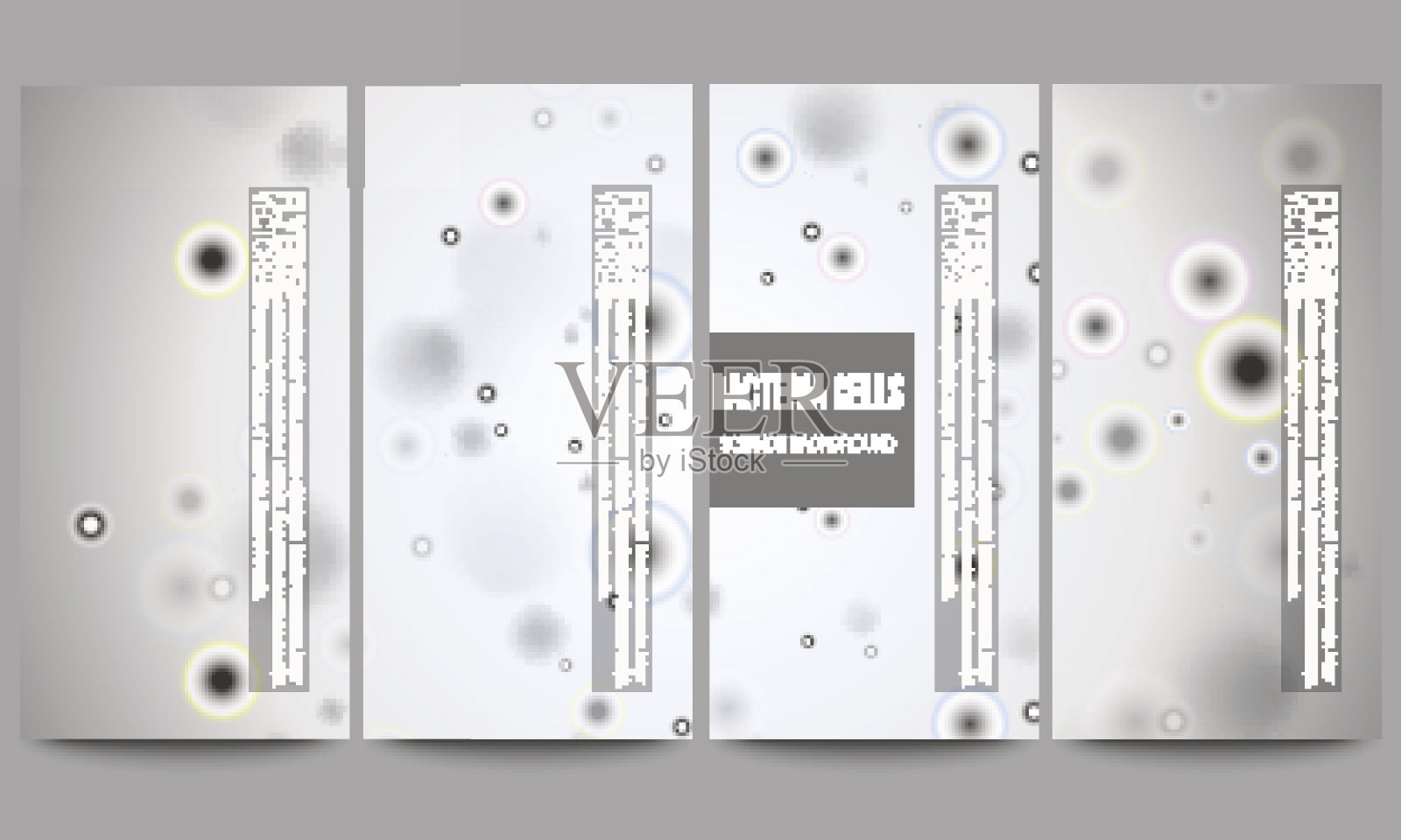 一套现代的传单。分子研究，灰色细胞，科学插画图片素材
