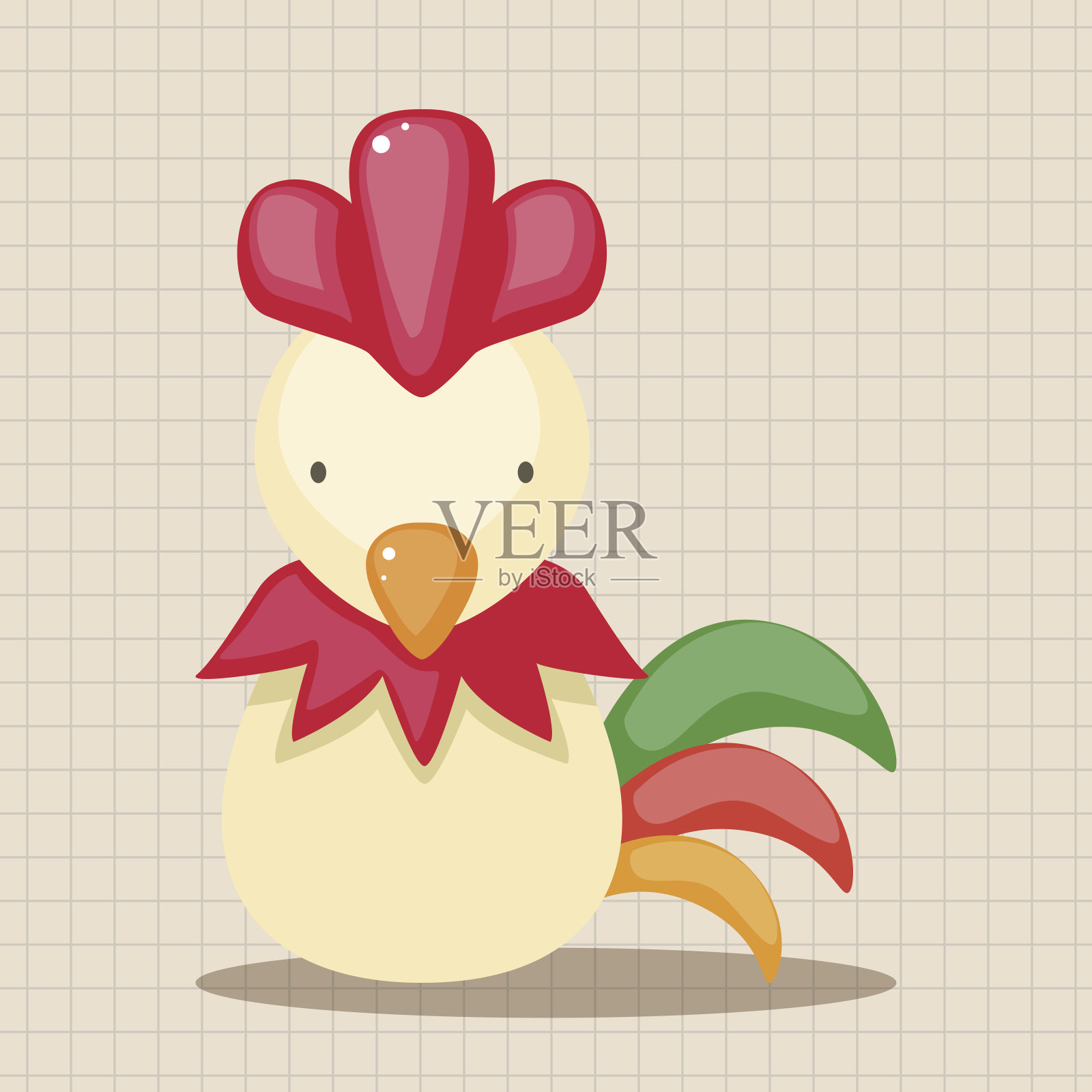 十二生肖鸡的主题元素插画图片素材