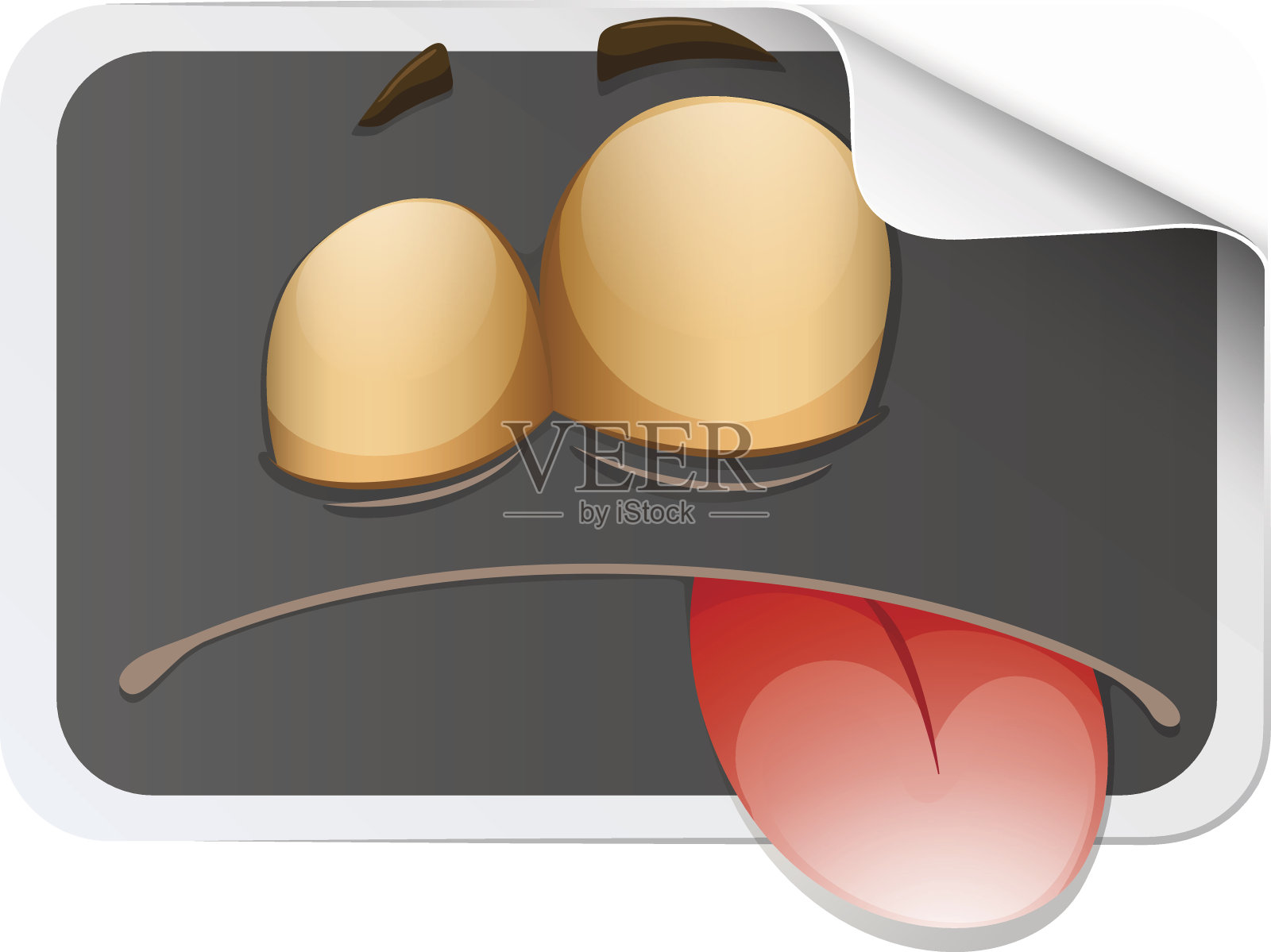 带面灰色贴纸插画图片素材