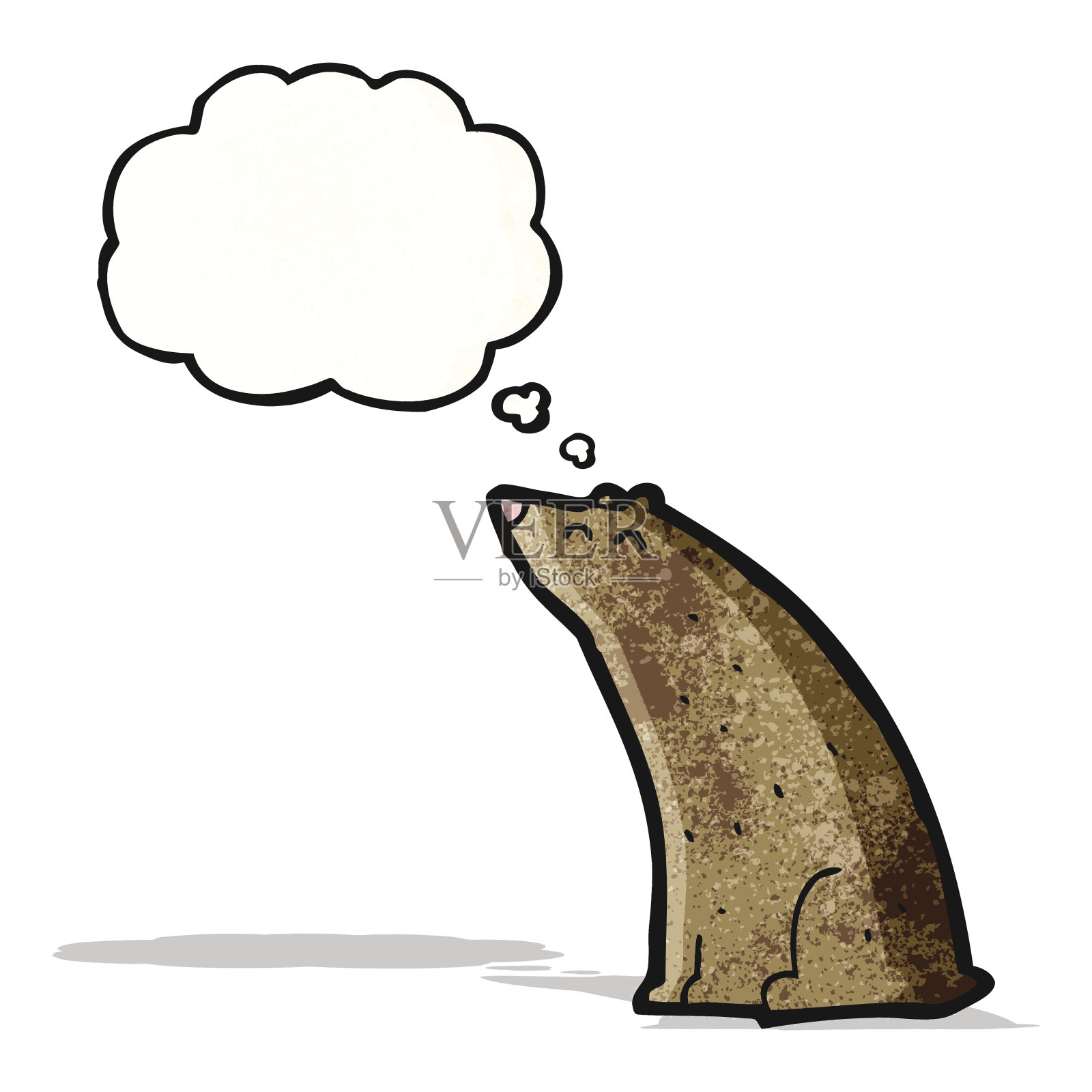 卡通熊与思想泡沫设计元素图片