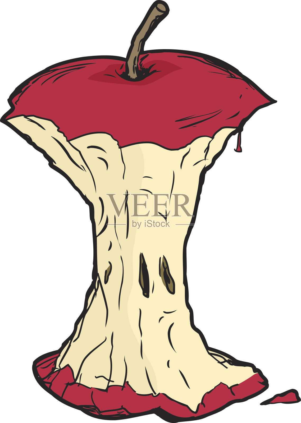 吃红苹果插画图片素材
