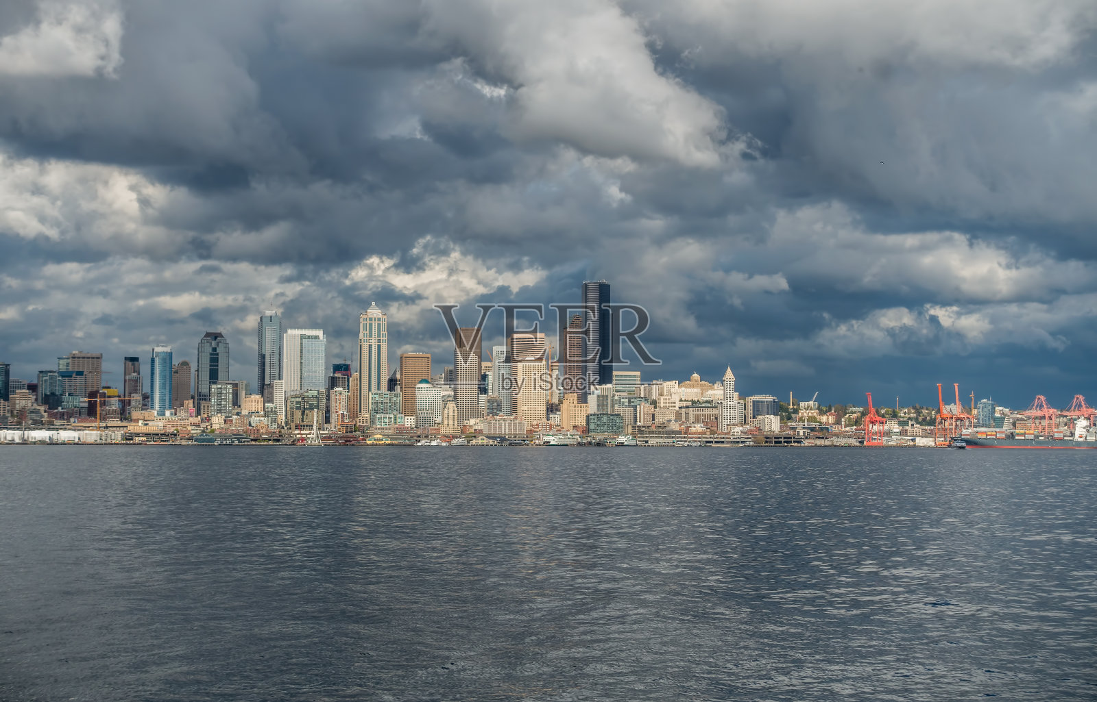 2 .西雅图天际线照片摄影图片