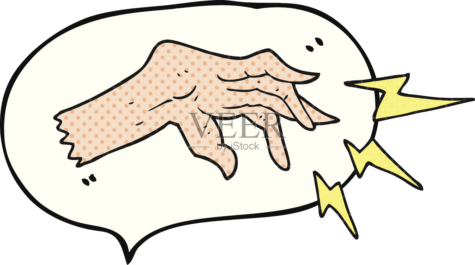 漫画书演讲泡泡卡通手施法咒语插画图片素材