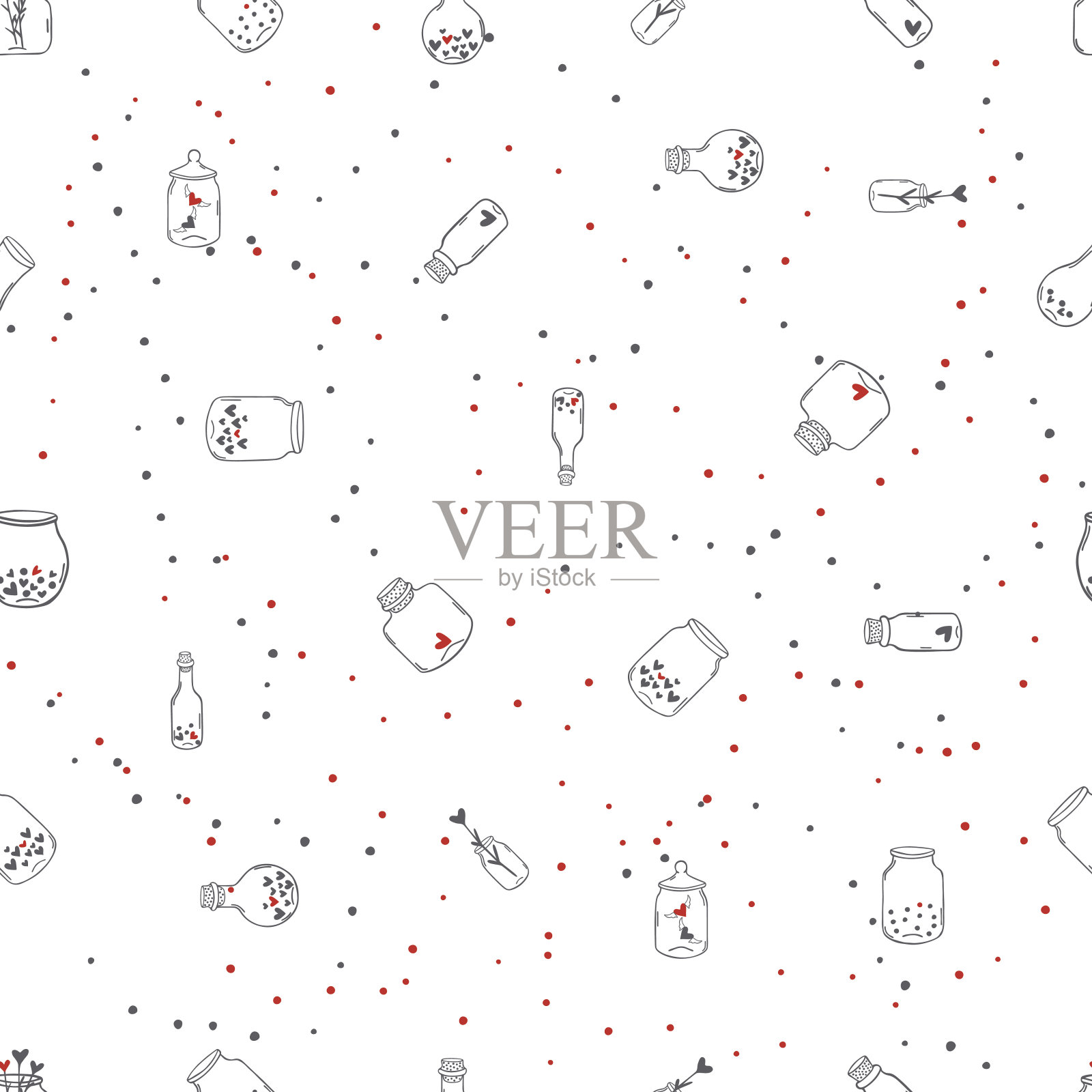 爱无缝模式插画图片素材