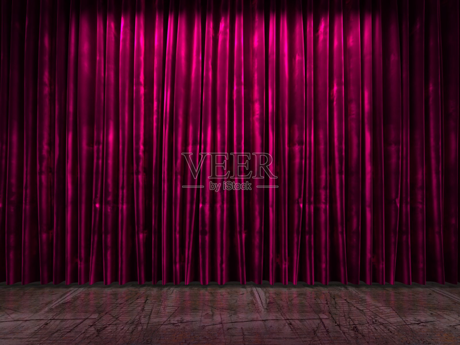 红色的窗帘阶段照片摄影图片