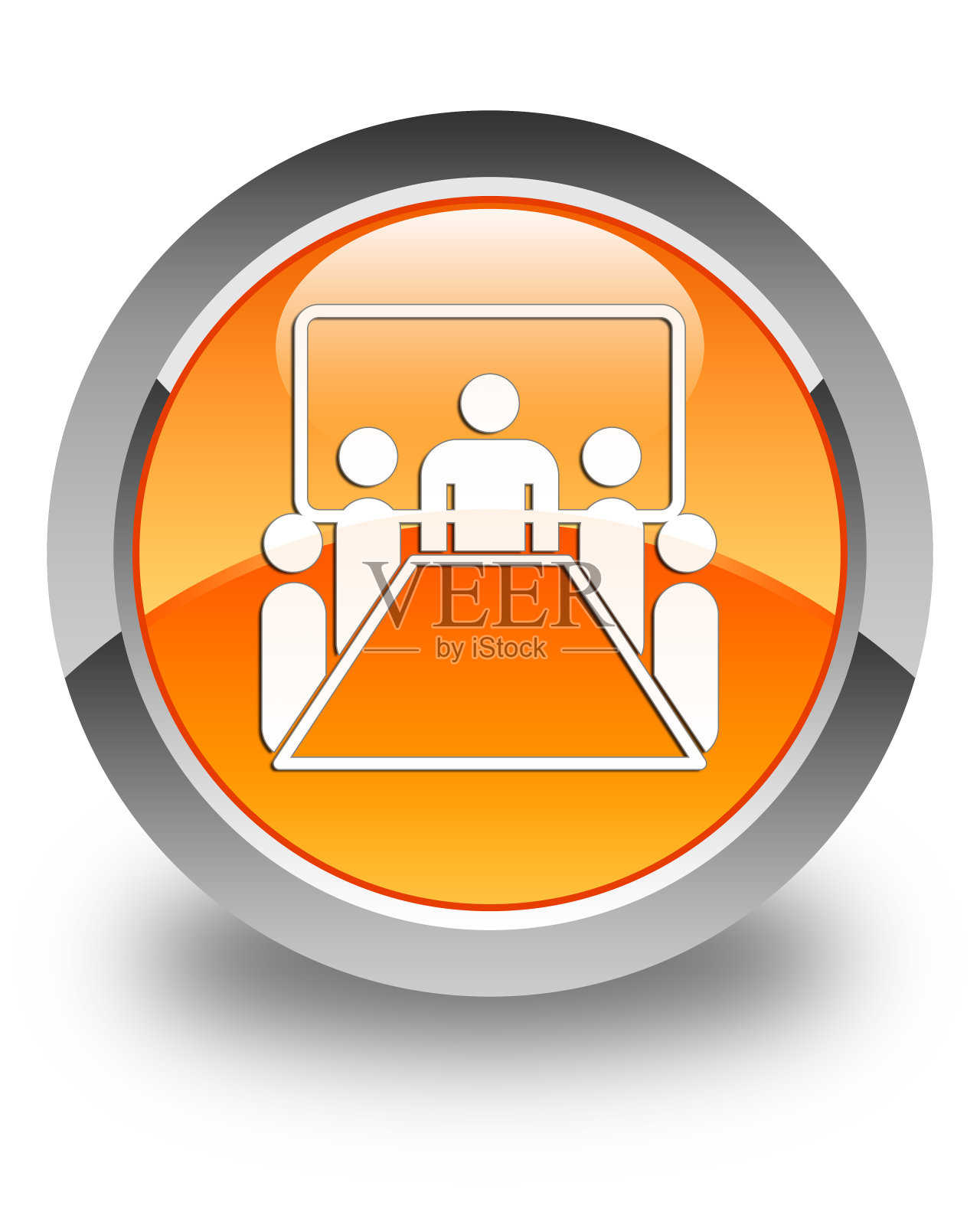 会议室图标亮橙色圆形按钮图标素材