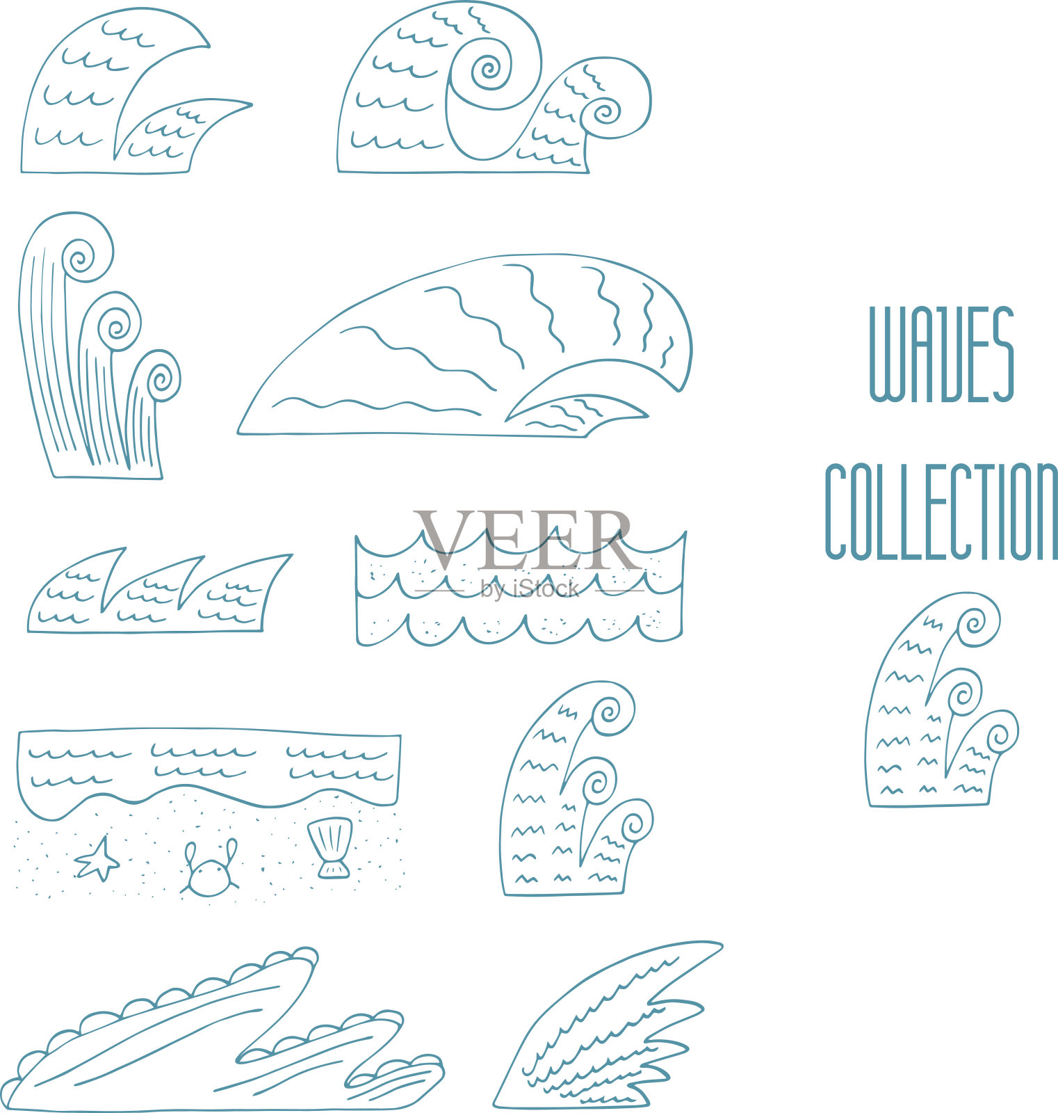 波集合插画图片素材