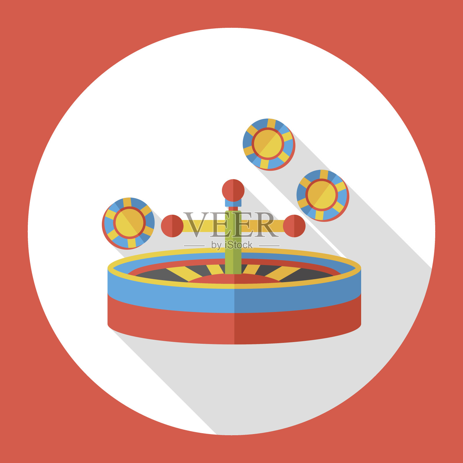 赌场轮盘赌平面图标插画图片素材