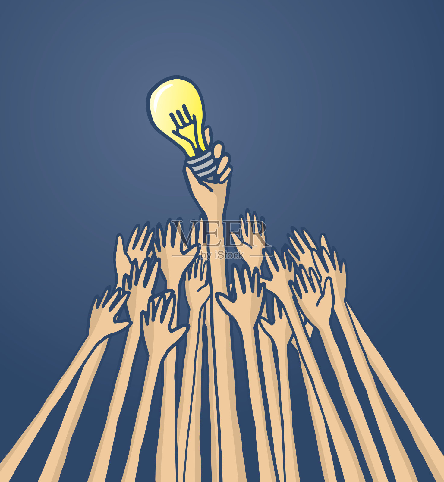 创新企业家为原创想法而挣扎插画图片素材