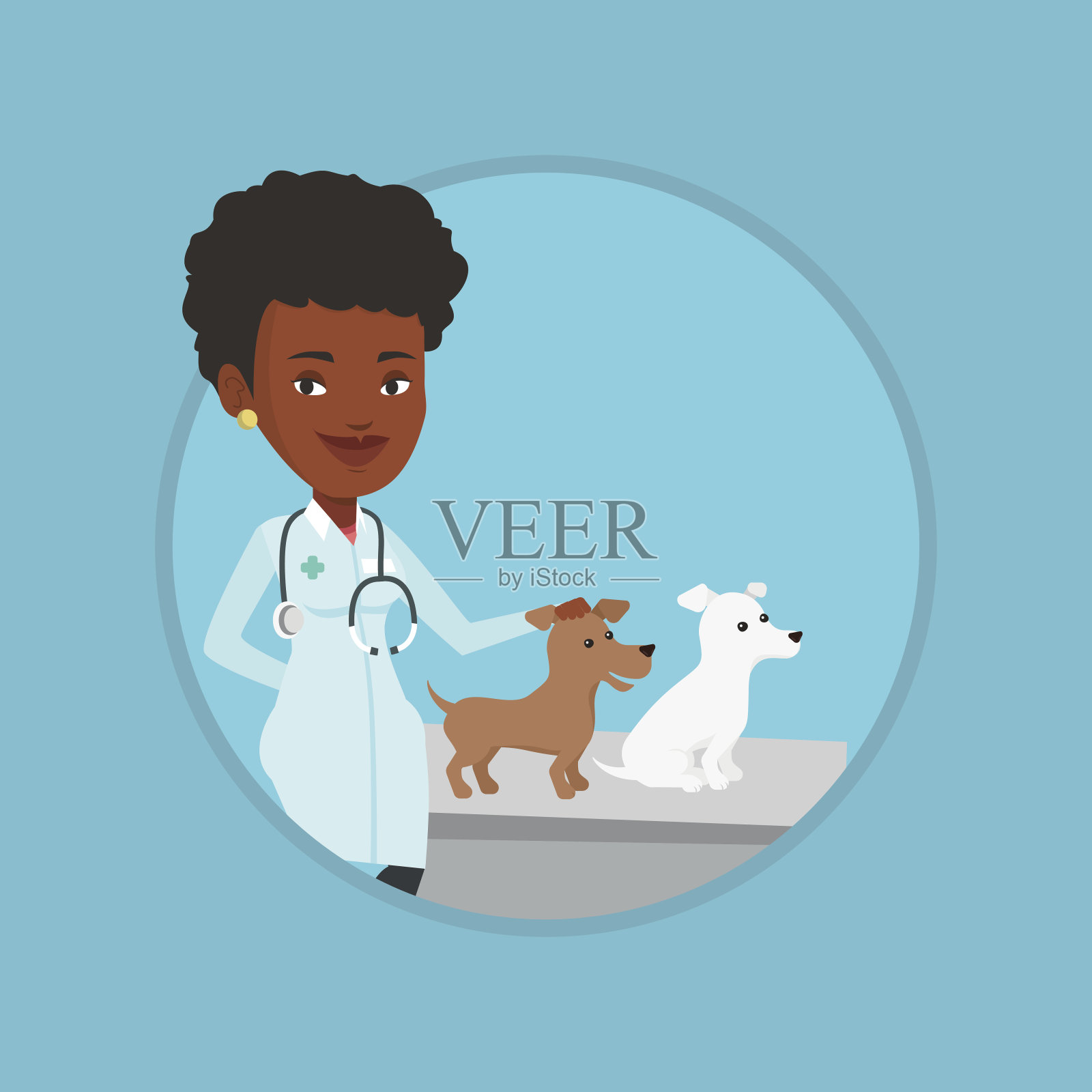兽医检查狗病媒插图插画图片素材