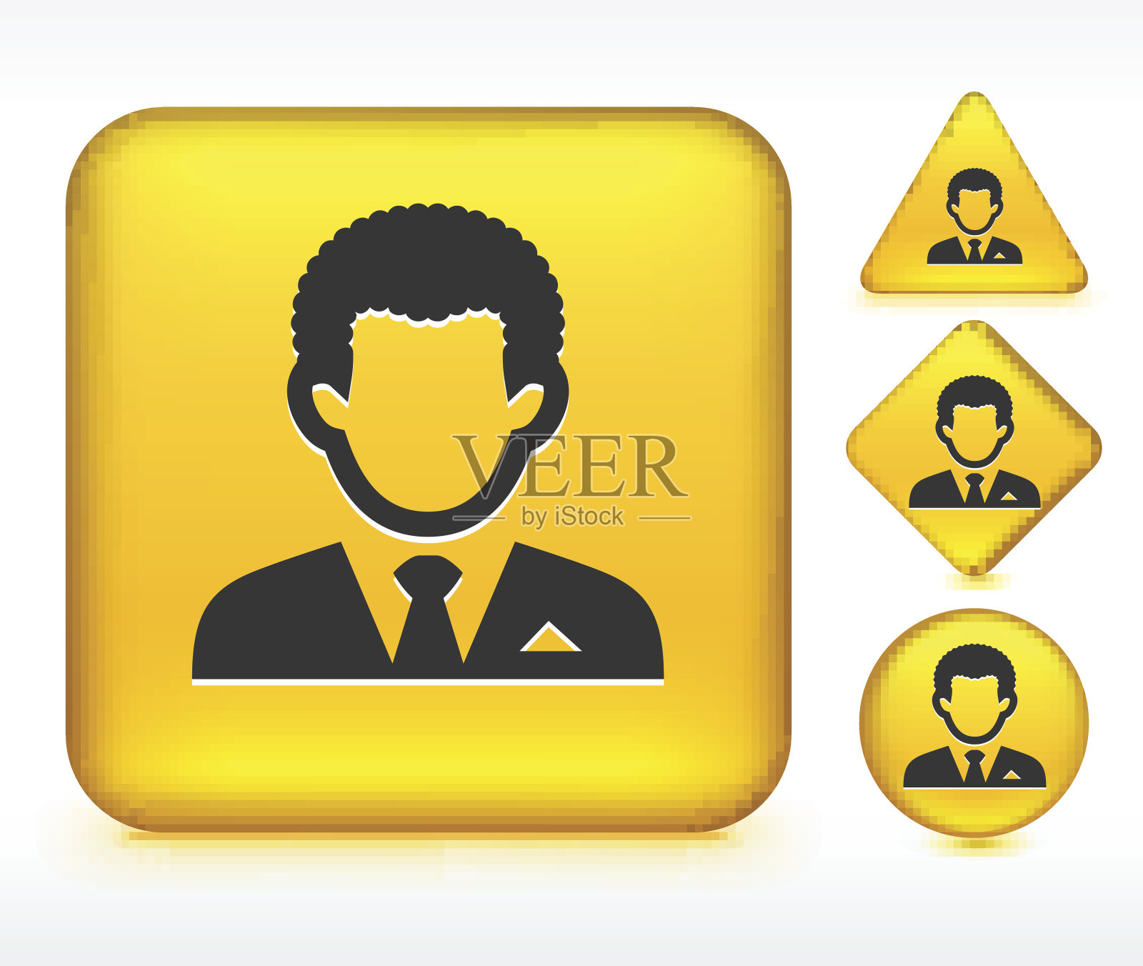 穿着黄色纽扣的男人插画图片素材