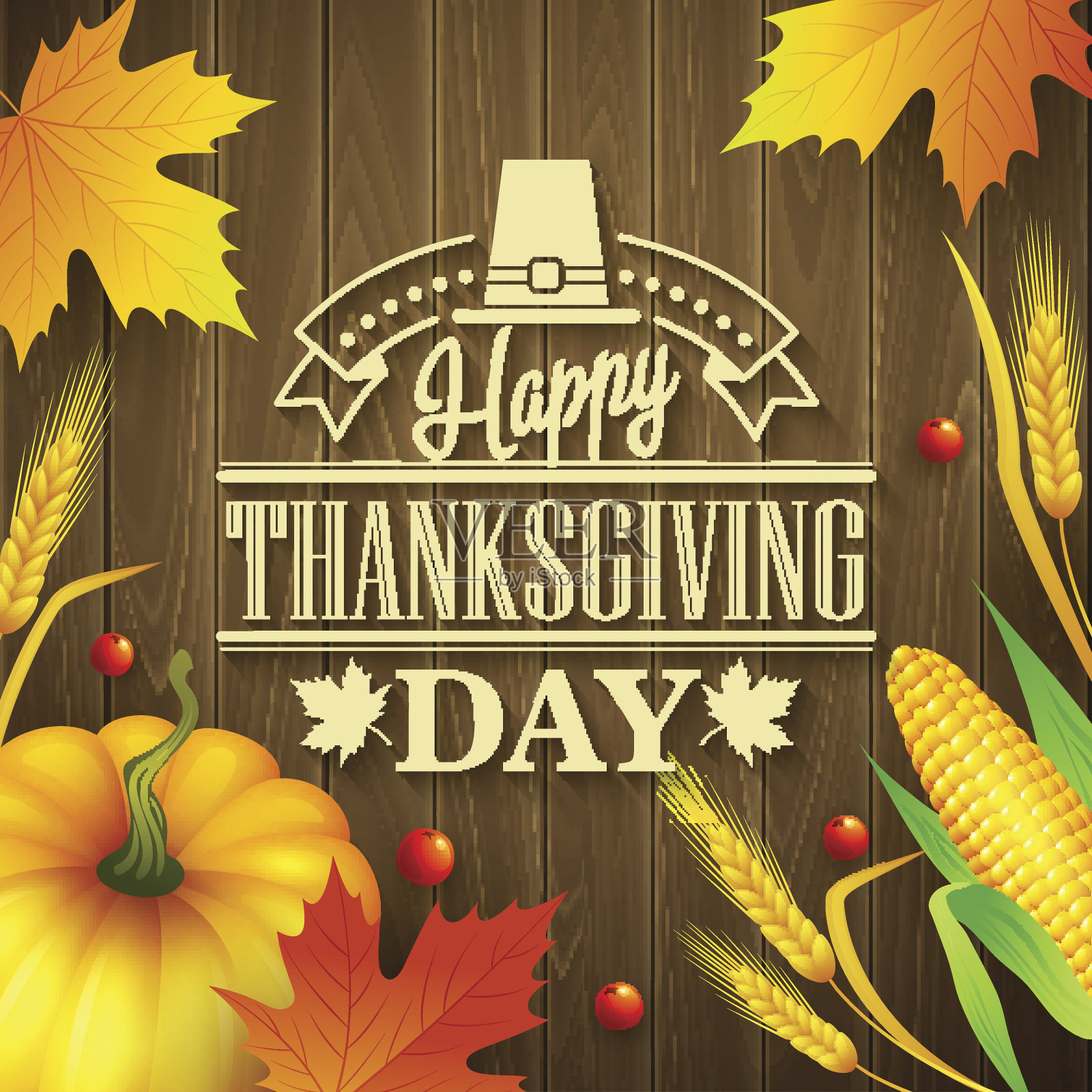 手绘感恩节贺卡设计模板素材