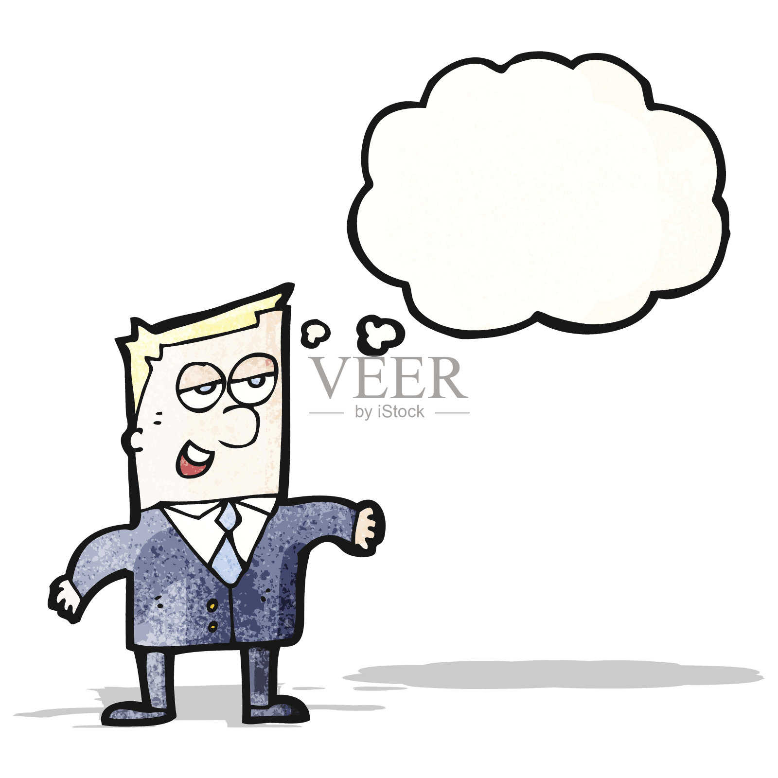 卡通沾沾自喜的商人插画图片素材