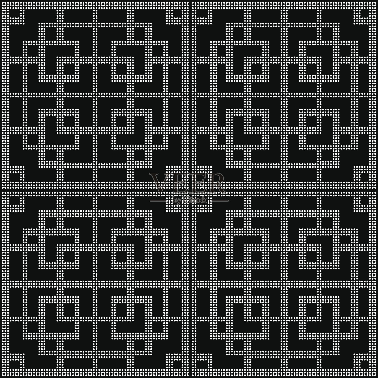 半色调圆形黑色无缝背景正方形交叉几何窗插画图片素材