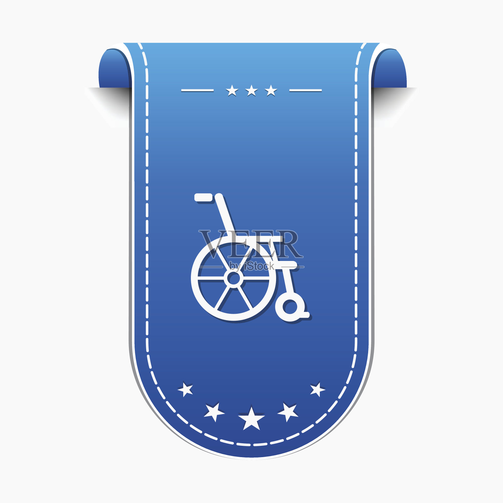 轮椅蓝色矢量图标设计插画图片素材
