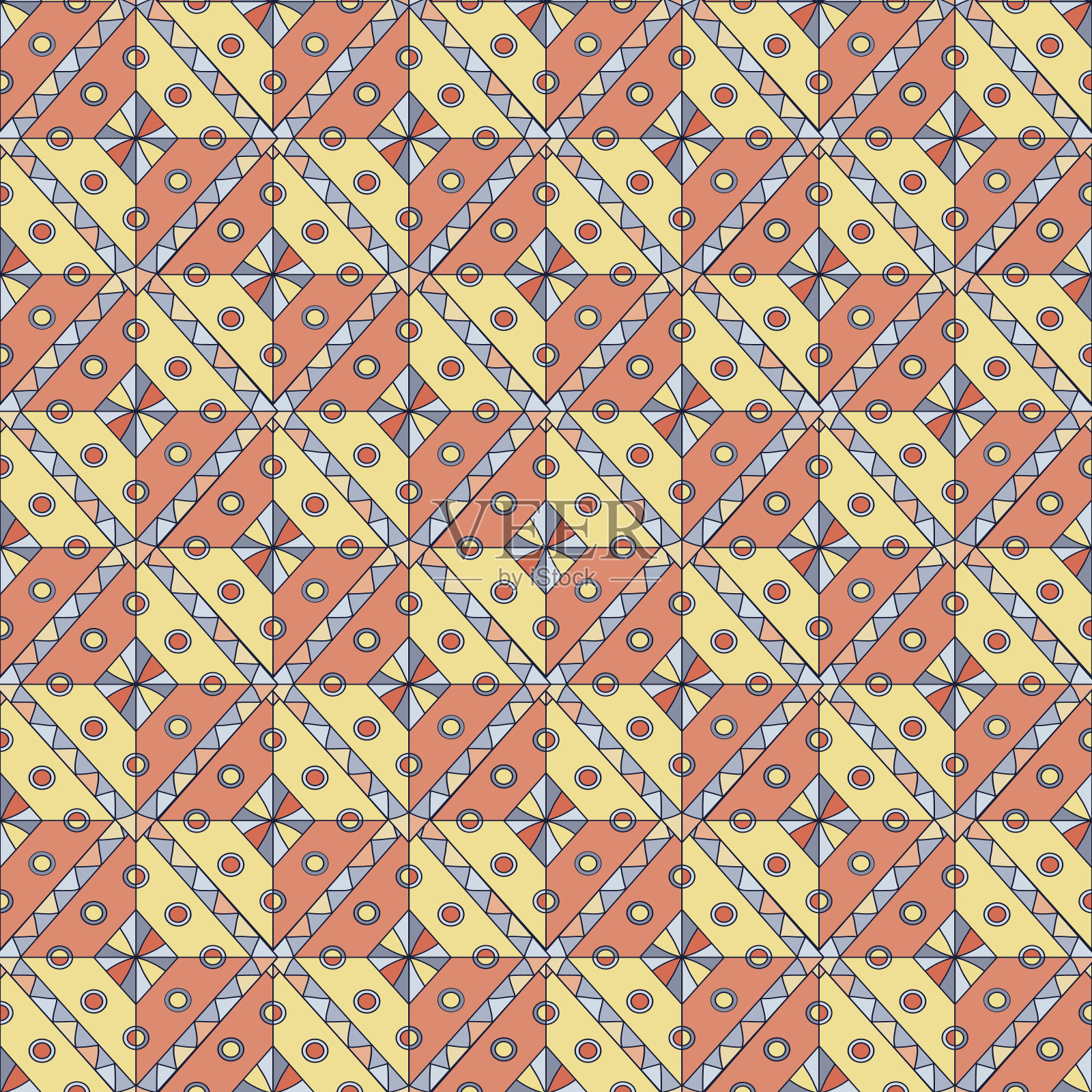 几何无缝矢量模式。抽象的民族色彩设计。插画图片素材