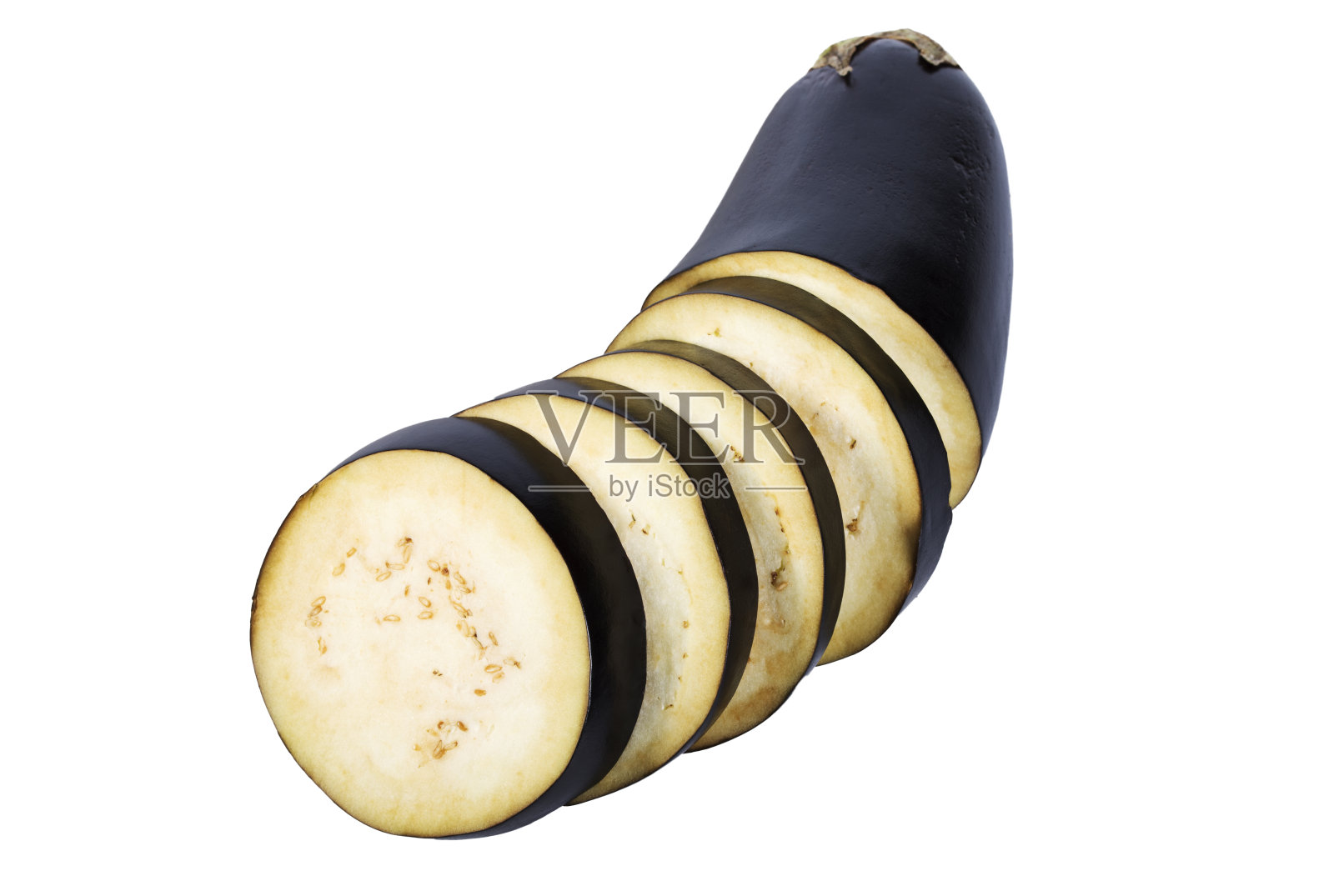 茄子切片白色照片摄影图片