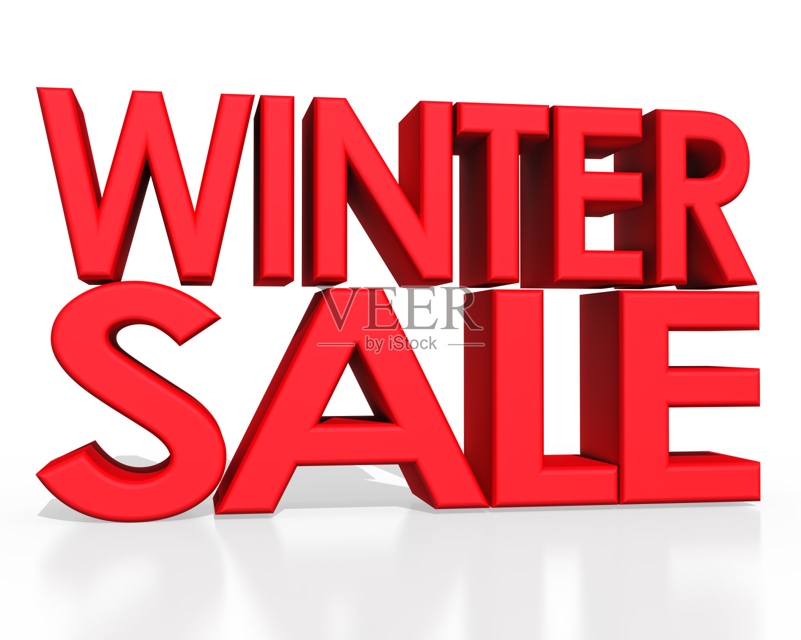 冬季销售3D文字在白色的背景照片摄影图片