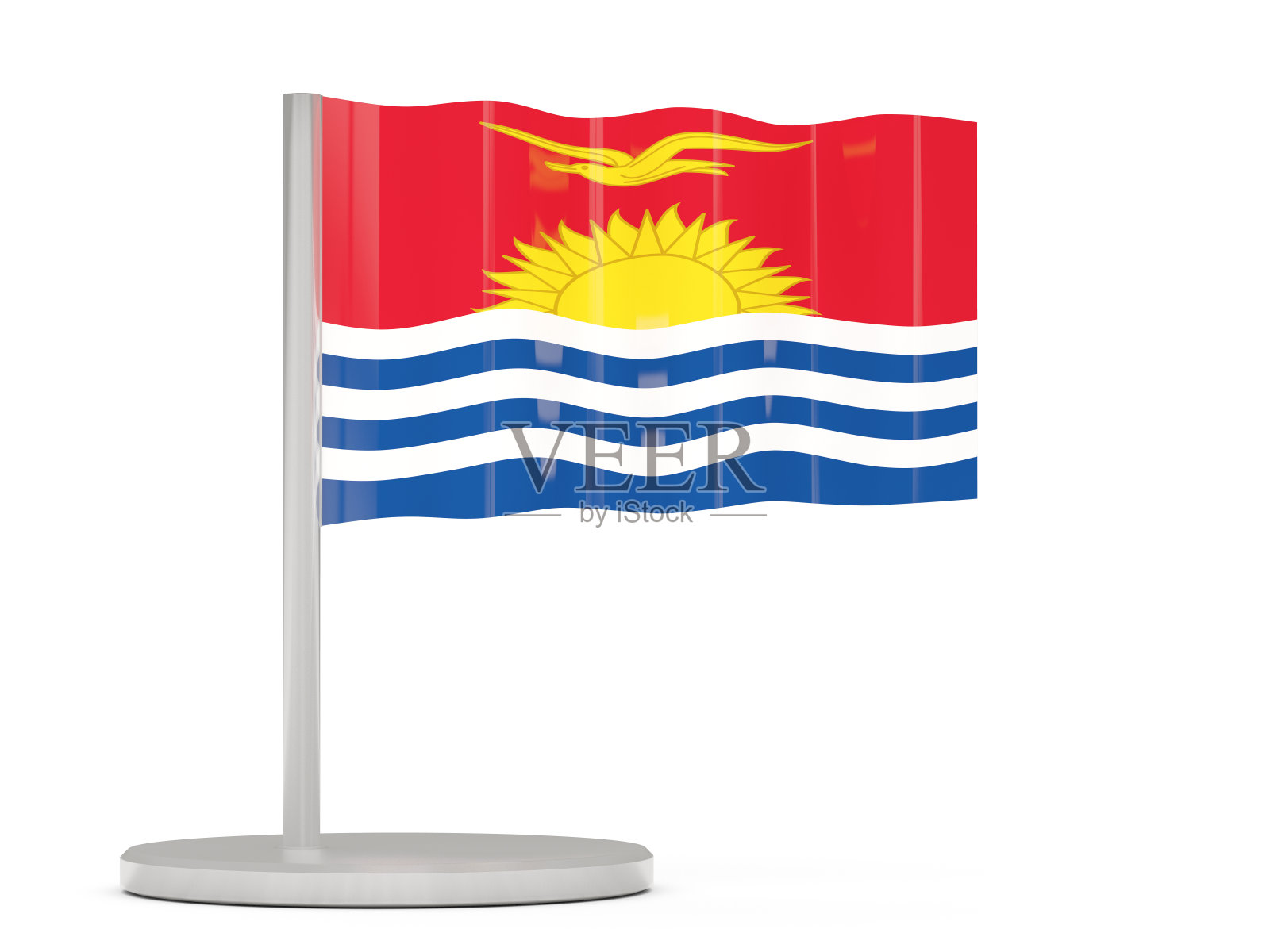 饰有基里巴斯国旗的徽章照片摄影图片