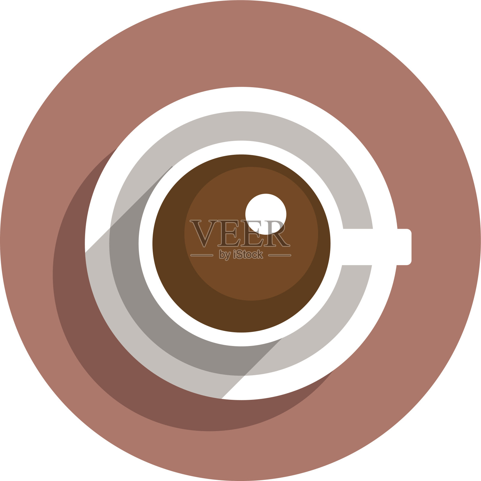 白色背景下咖啡杯的特写镜头插画图片素材