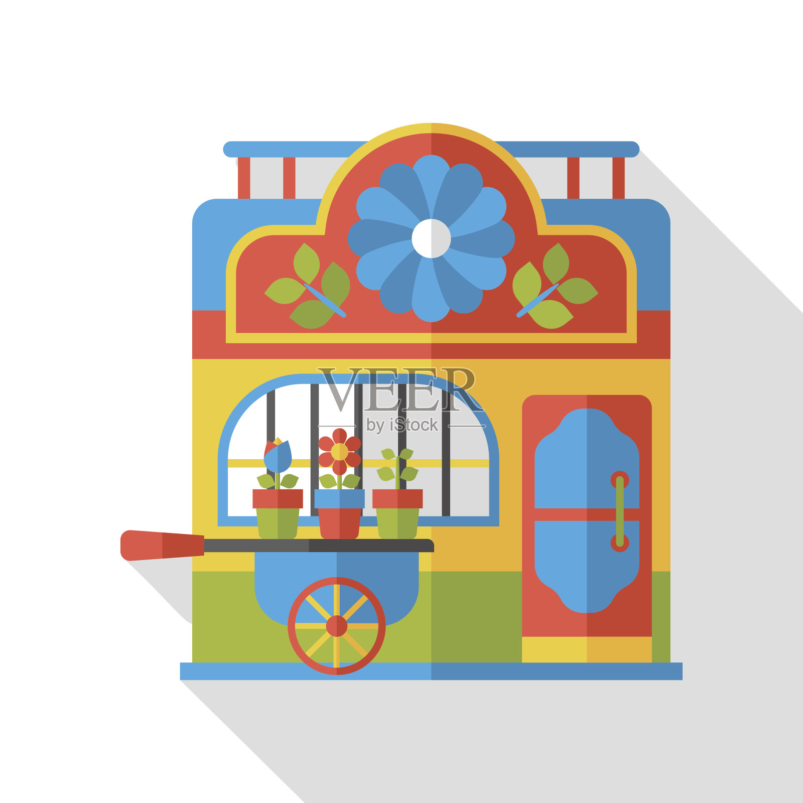 商店商店平面图标插画图片素材