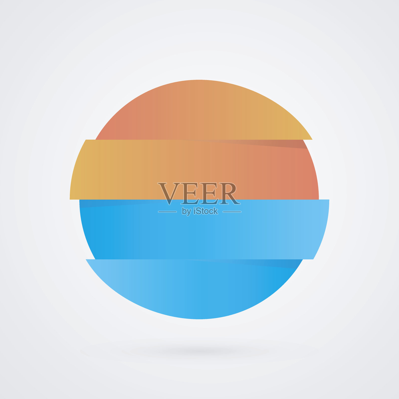 橙色和蓝色的圆形样本。向量信息图。销售样品图标。商业标志插图孤立图标素材