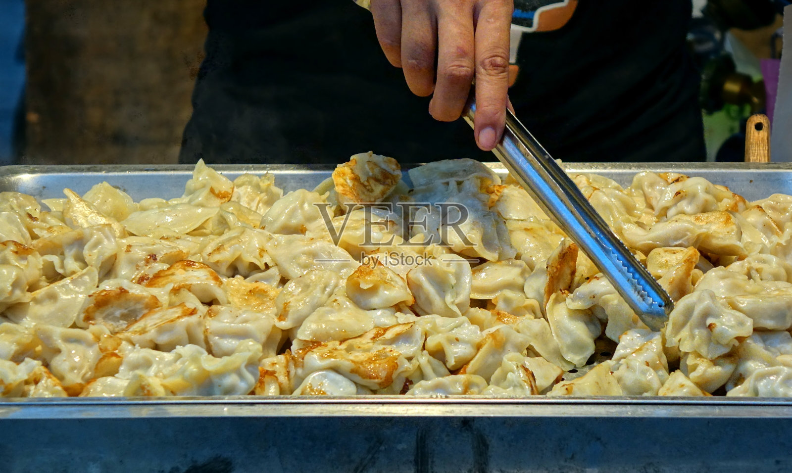 中国油炸饺子照片摄影图片