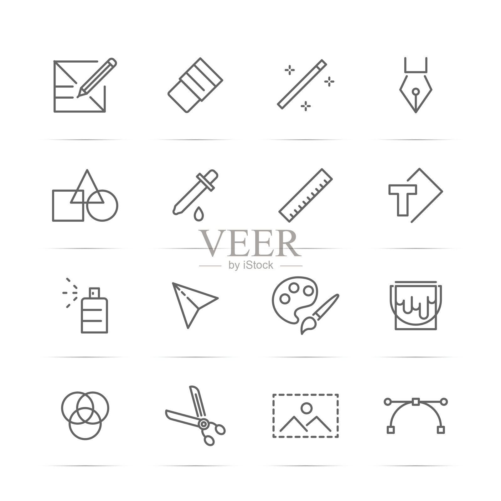 图形设计工具向量线图标图标素材