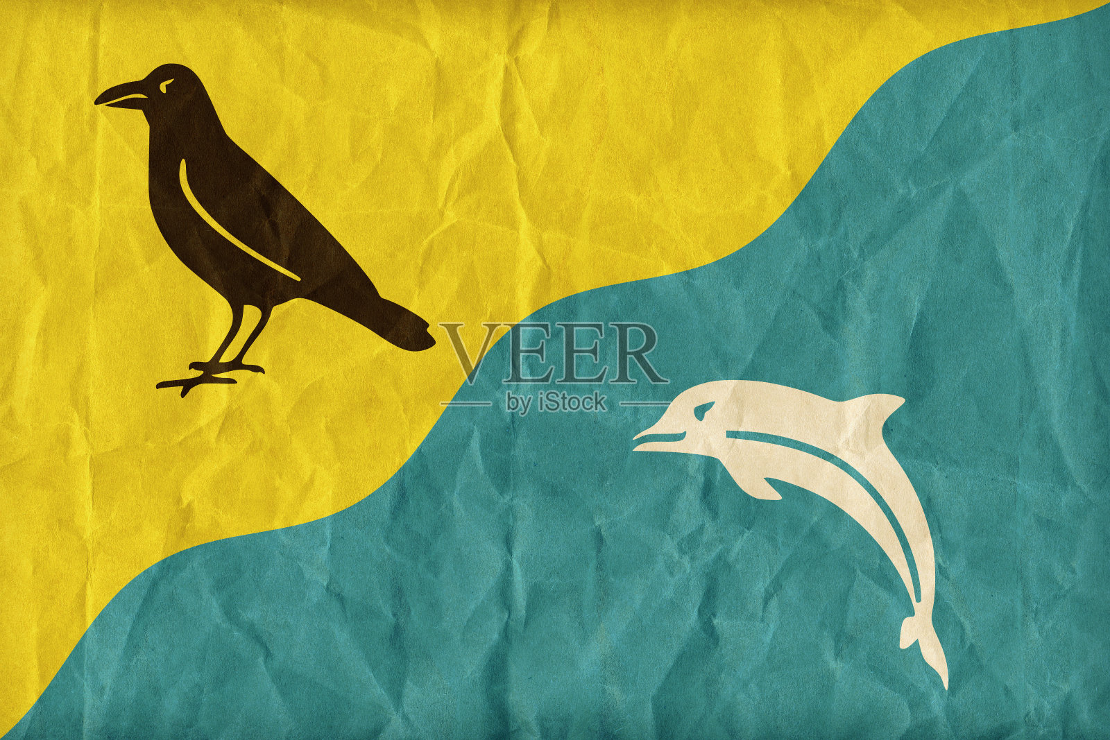 纸面泰温旗图案纹理，复古复古风格照片摄影图片