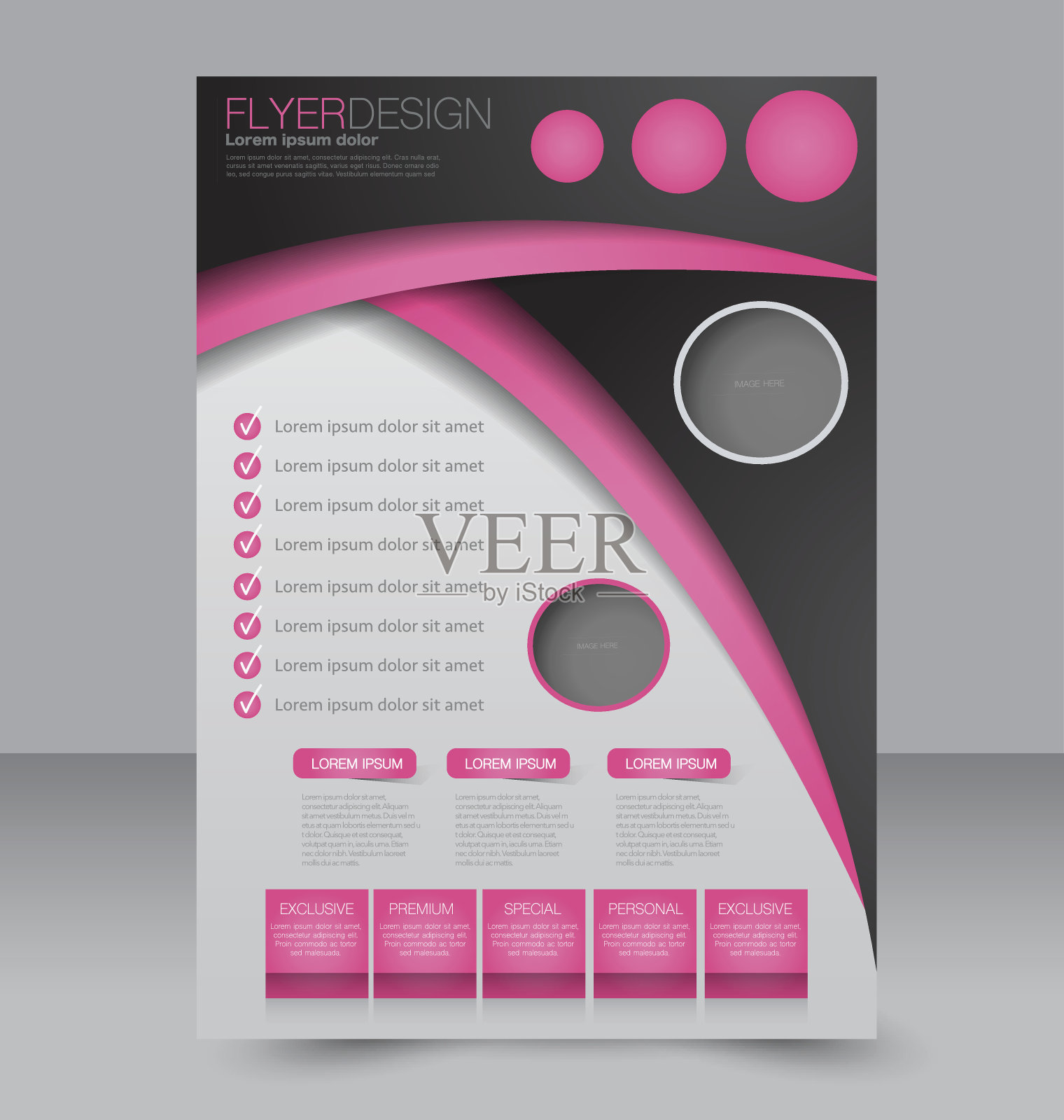 传单模板。业务手册。可编辑的A4的海报设计模板素材