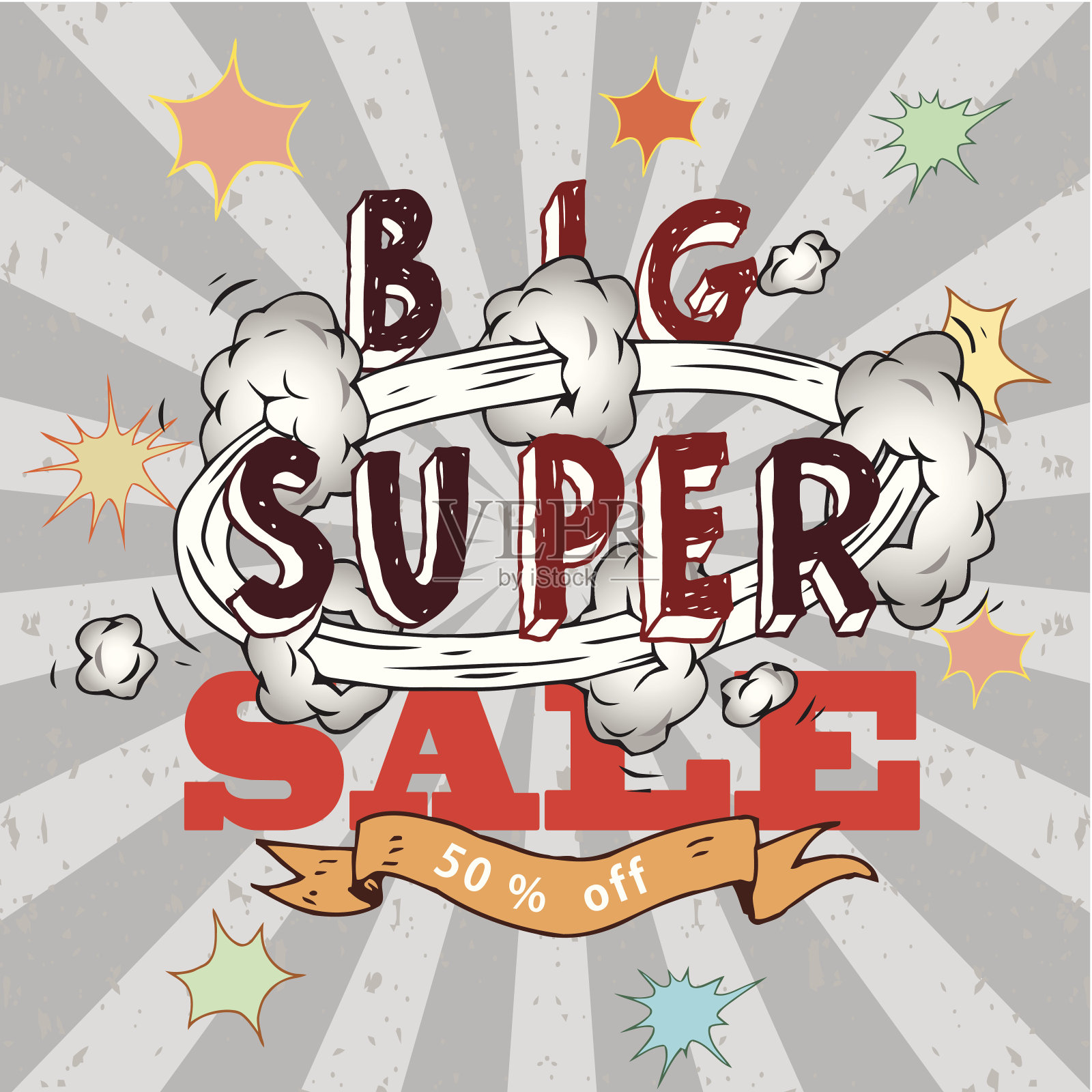 漫画风格促销海报设计元素图片