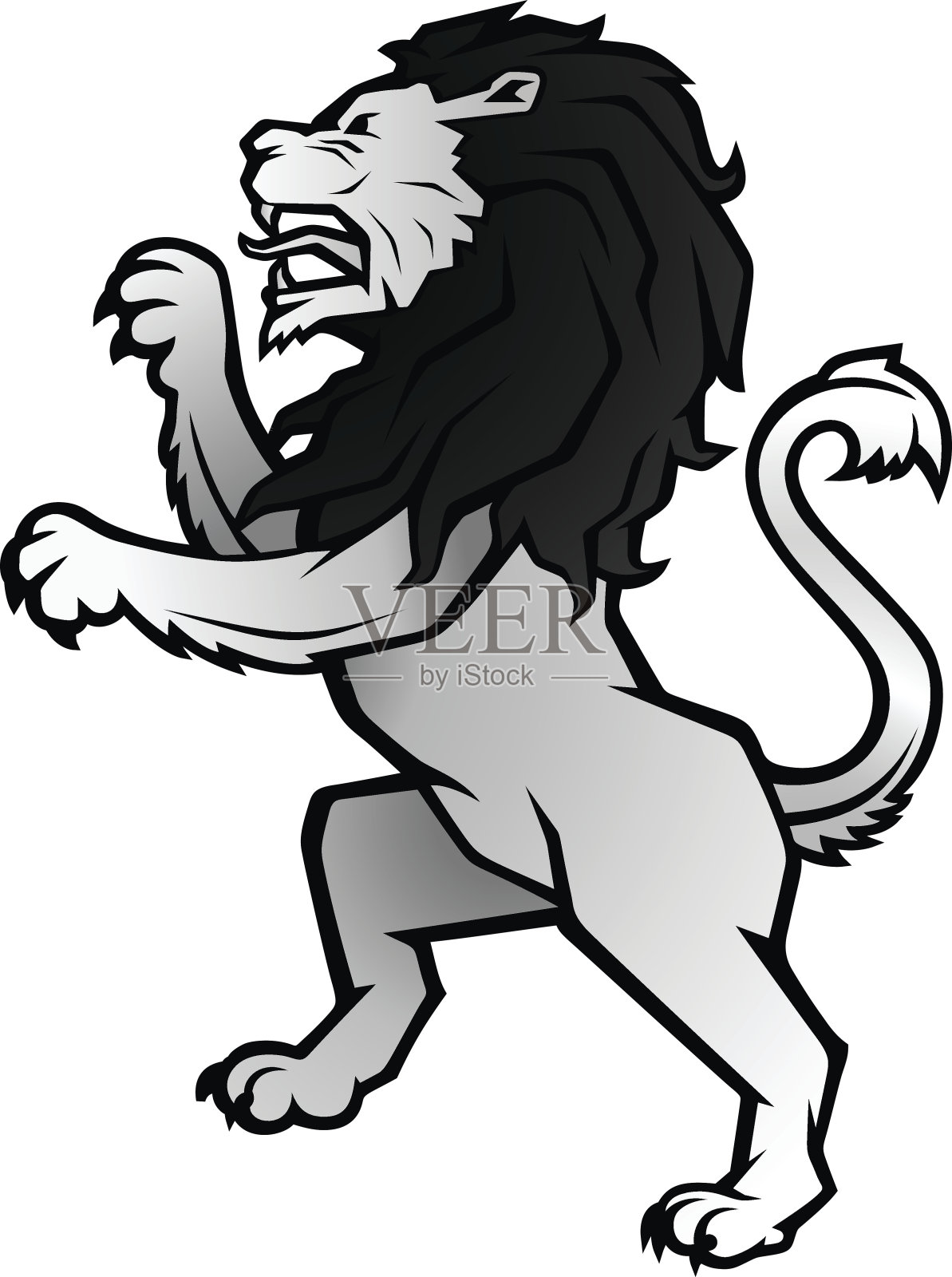 狮子猖獗插画图片素材