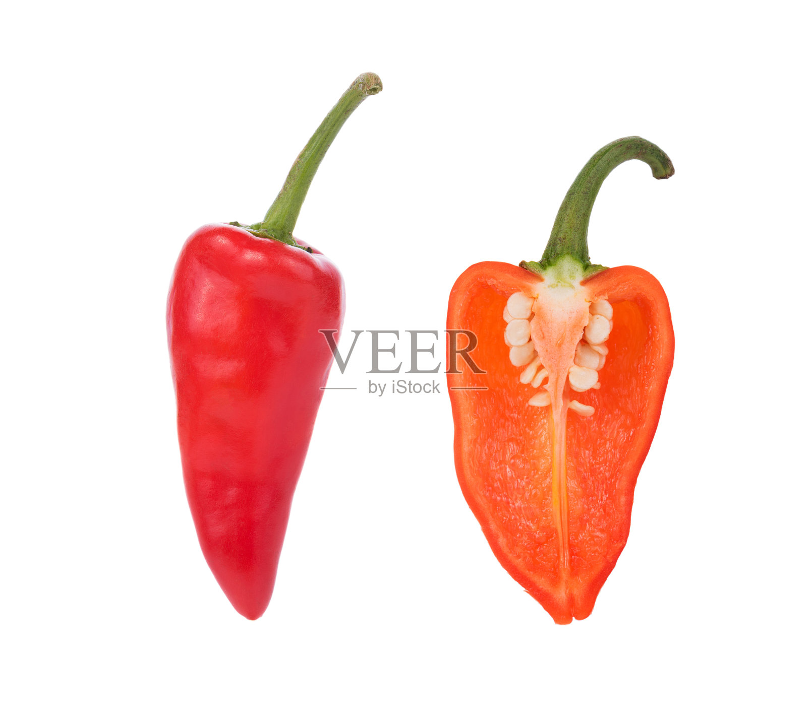 白色背景上的辣椒照片摄影图片