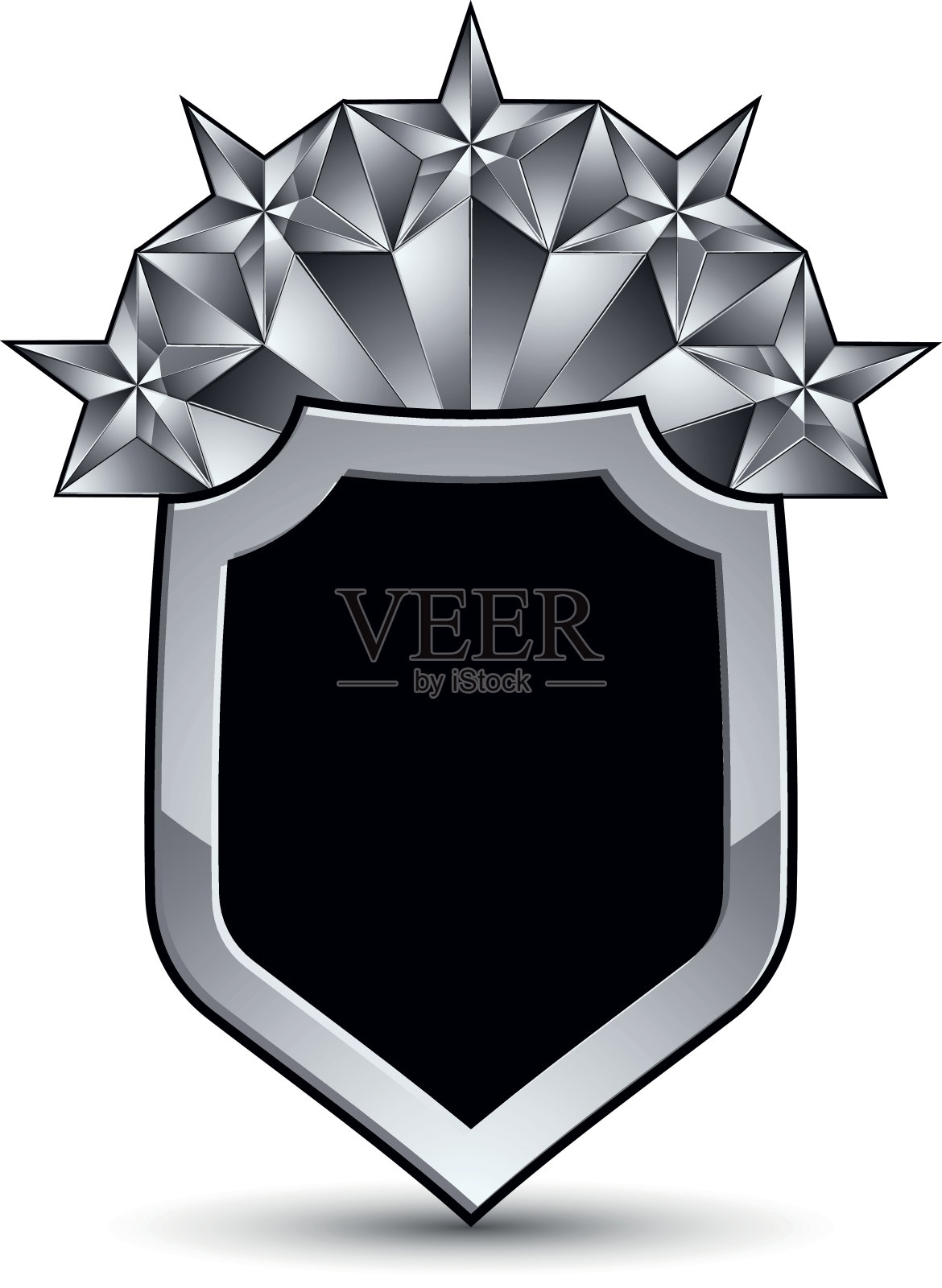 灰色几何符号与五银星风格化设计元素图片