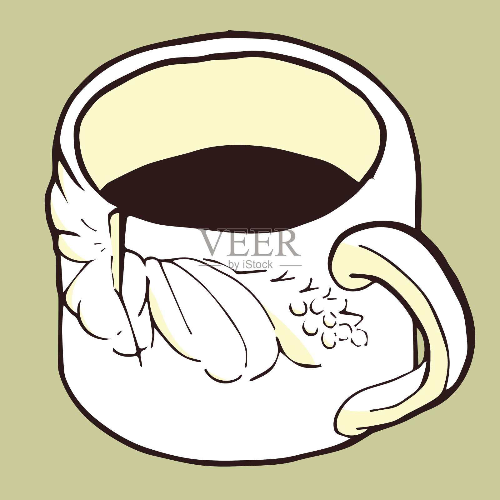 旧咖啡杯插画图片素材