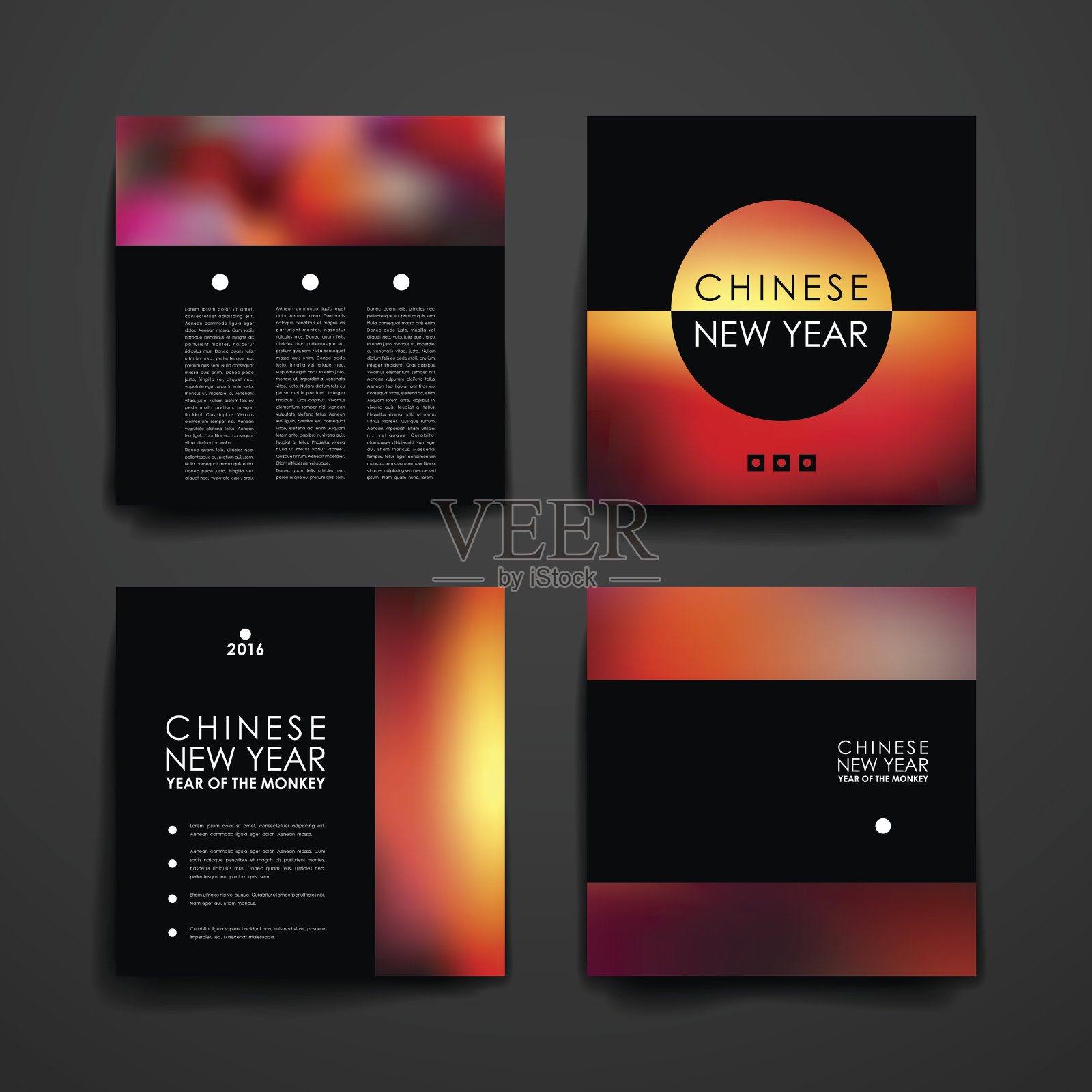 一套现代设计的旗帜模板在中国新年设计模板素材