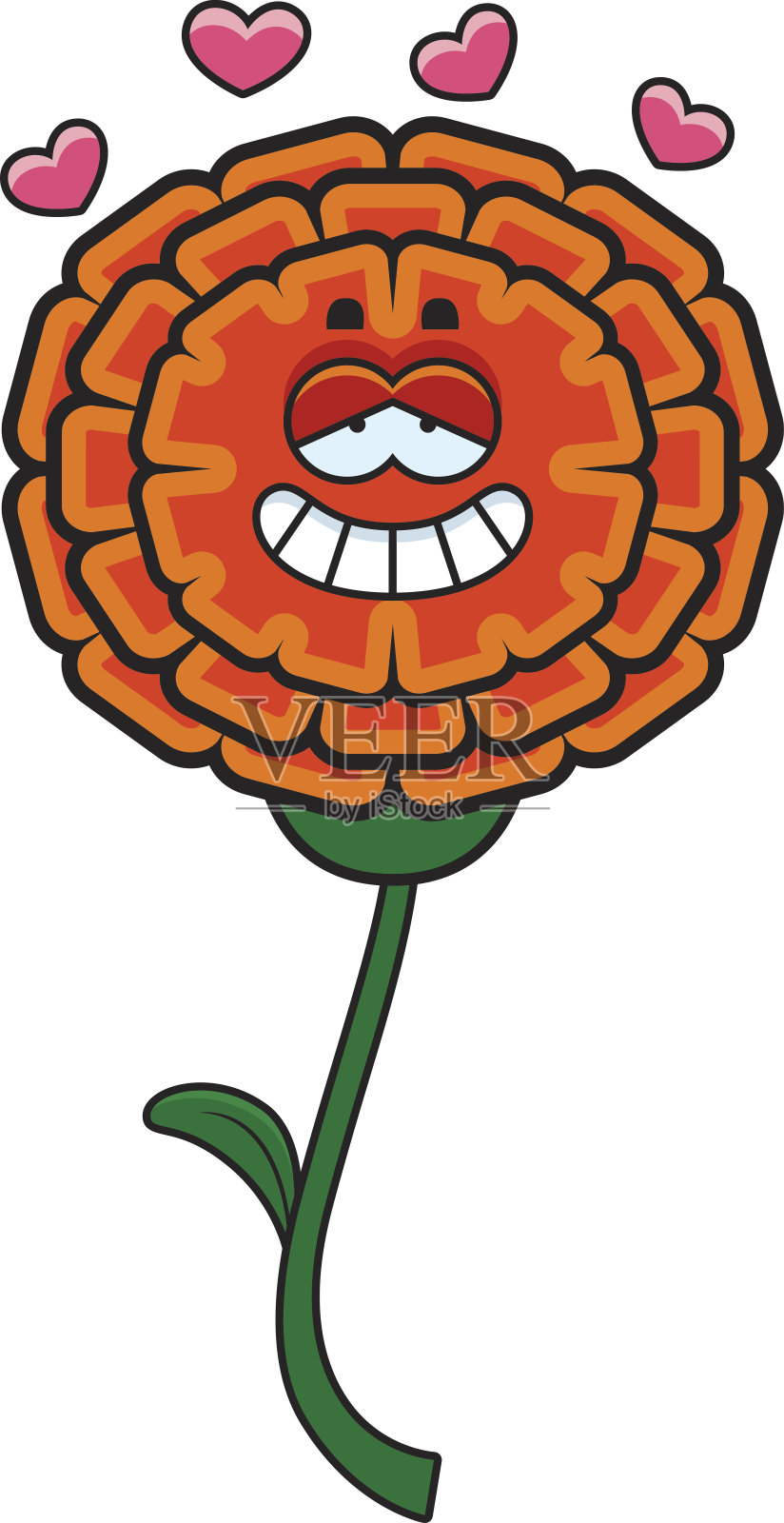 万寿菊在爱插画图片素材