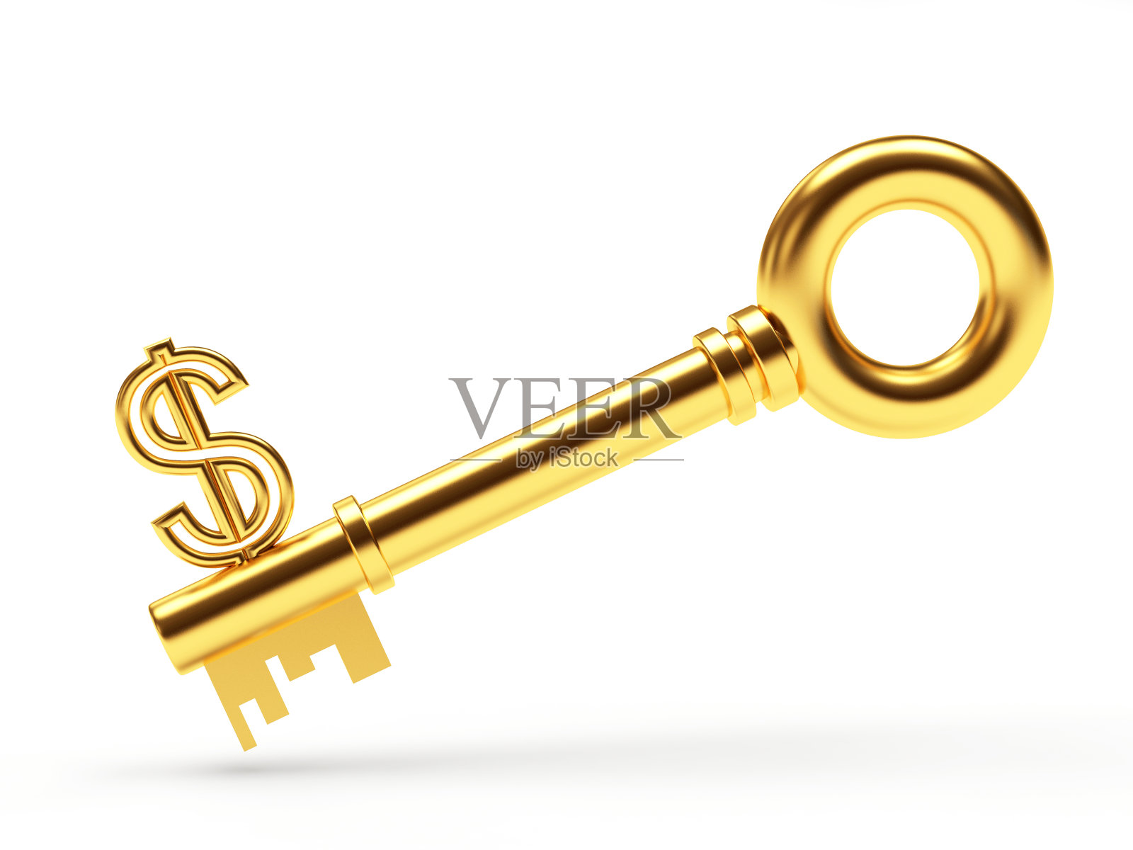 美元符号形状的金色钥匙照片摄影图片