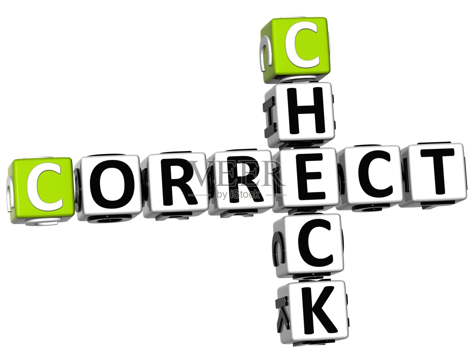 3D填字游戏对勾插画图片素材