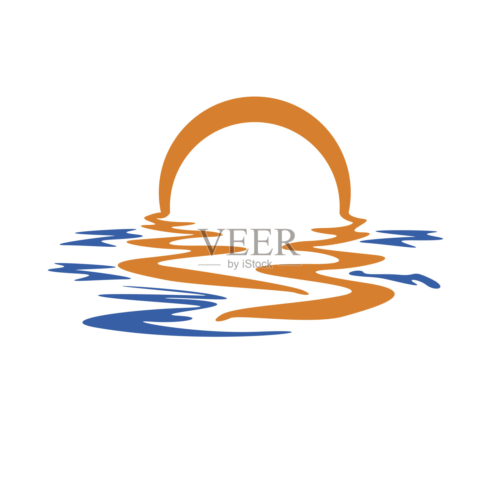 矢量抽象太阳反射在海上插画图片素材