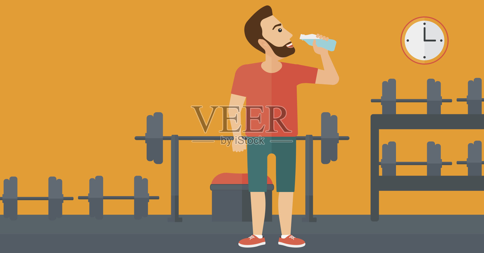 人喝水插画图片素材