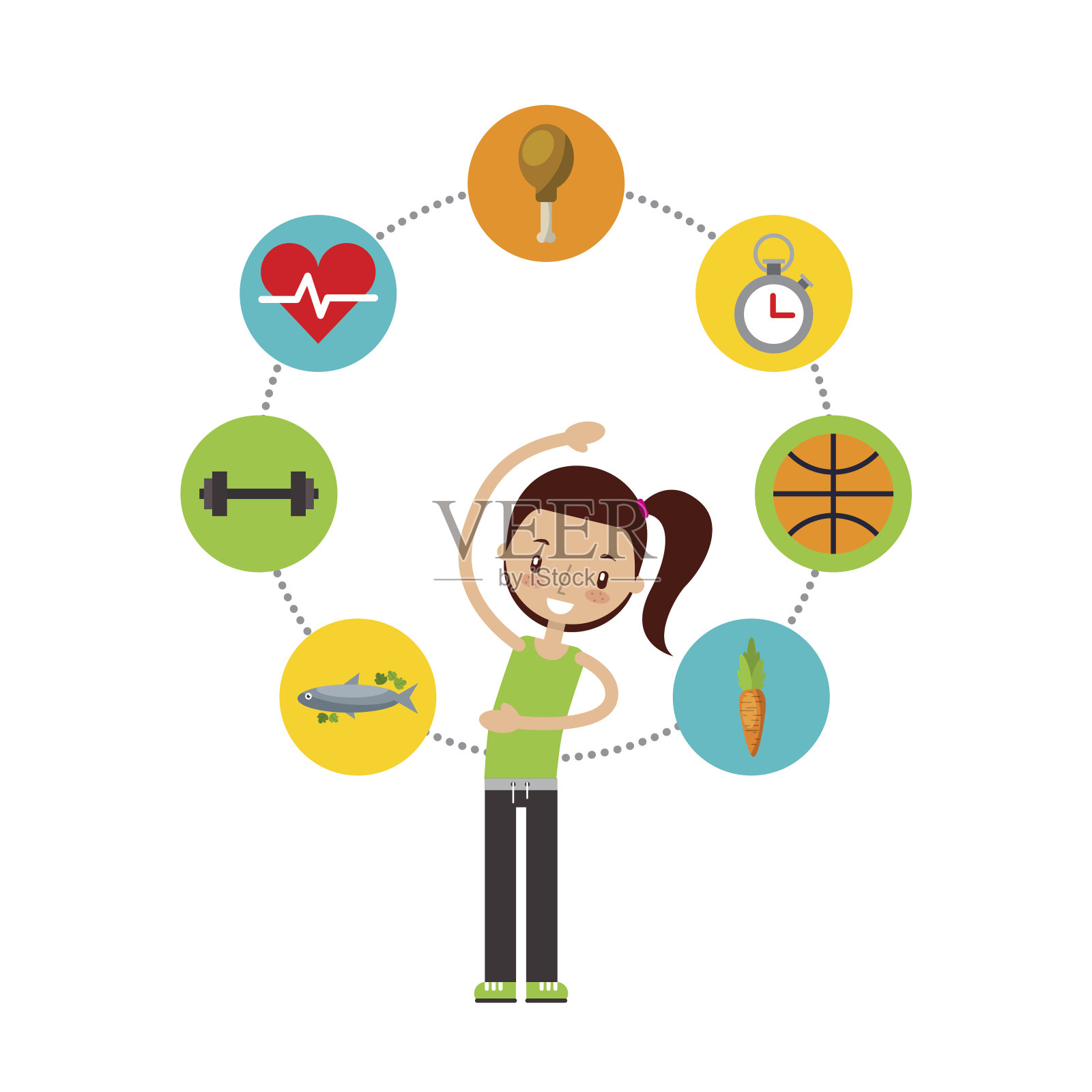 快乐健身的人形象插画图片素材