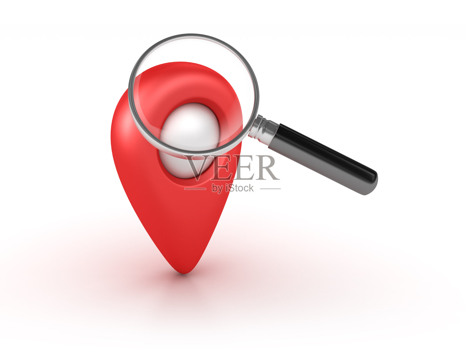 带有GPS标记的放大镜照片摄影图片