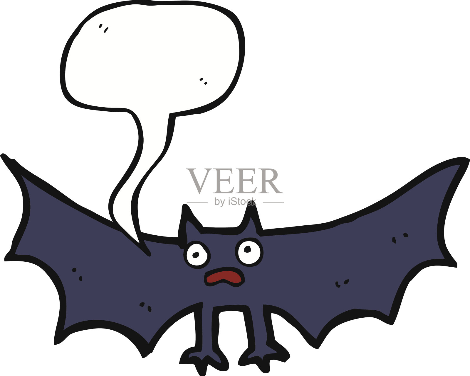 带有语音泡泡的卡通蝙蝠设计元素图片
