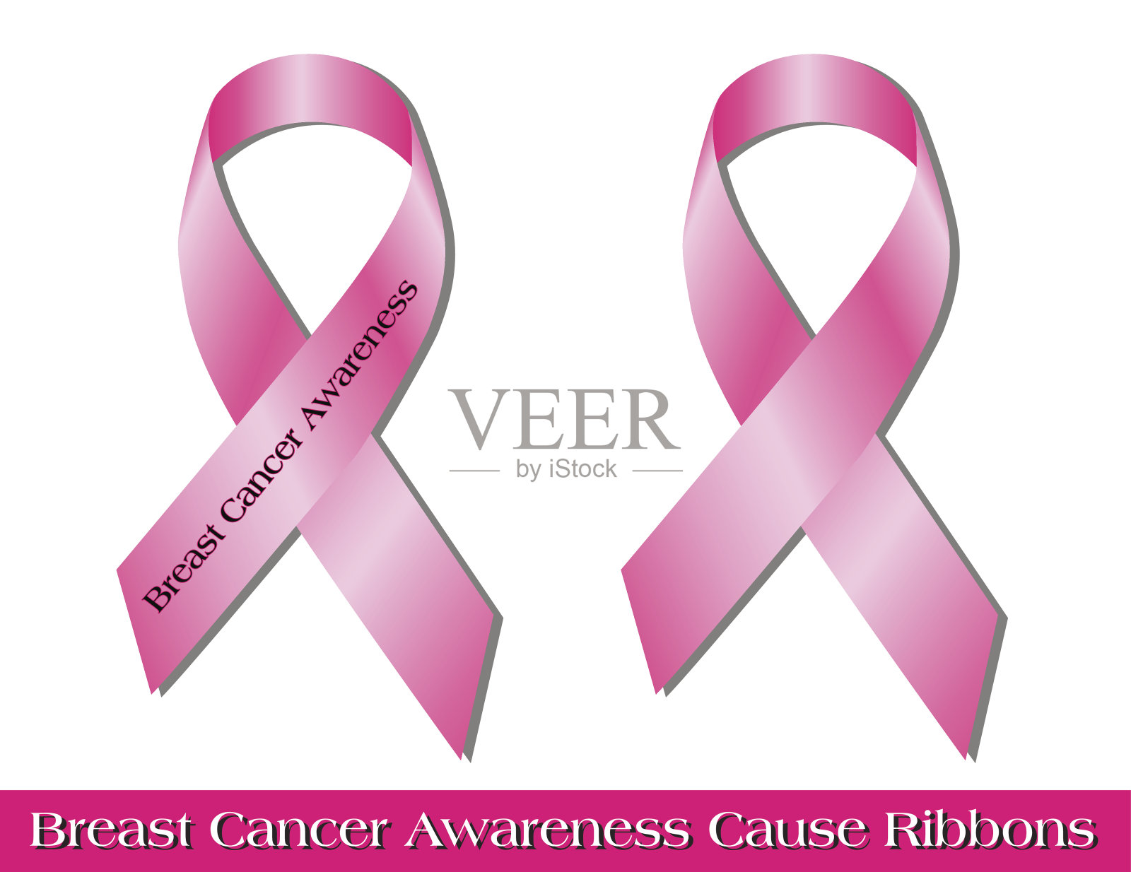 乳腺癌的丝带插画图片素材