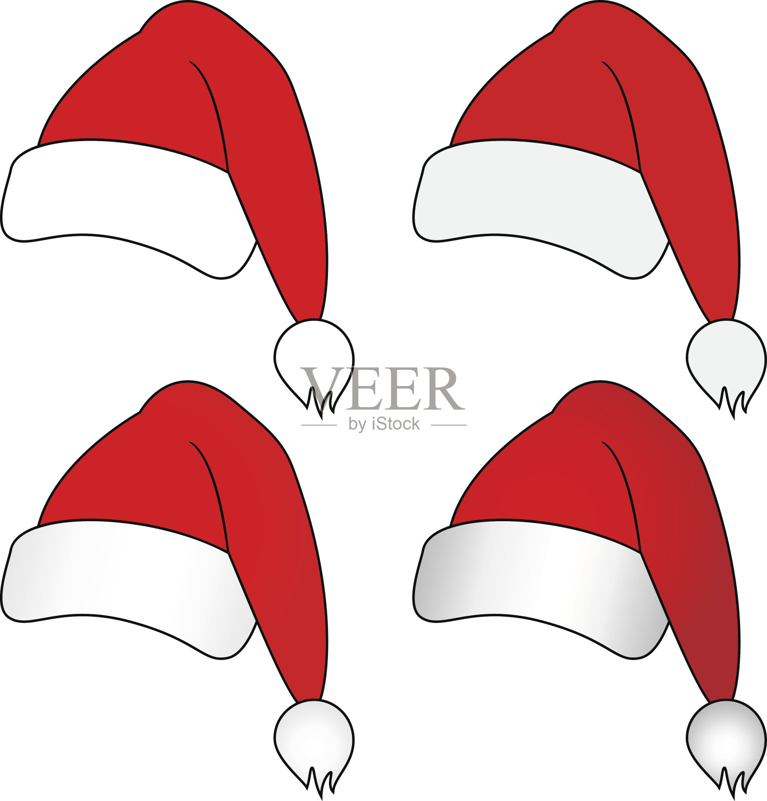 向量的圣诞帽子插画图片素材