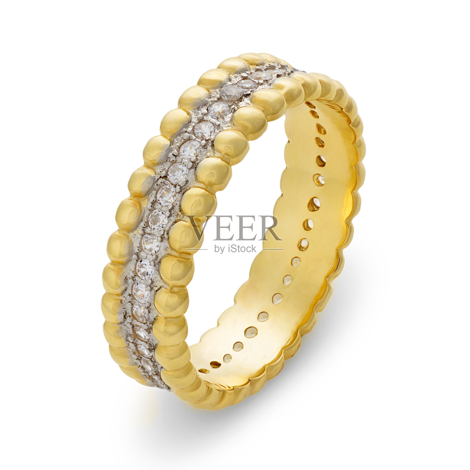 特写单金戒指与钻石照片摄影图片