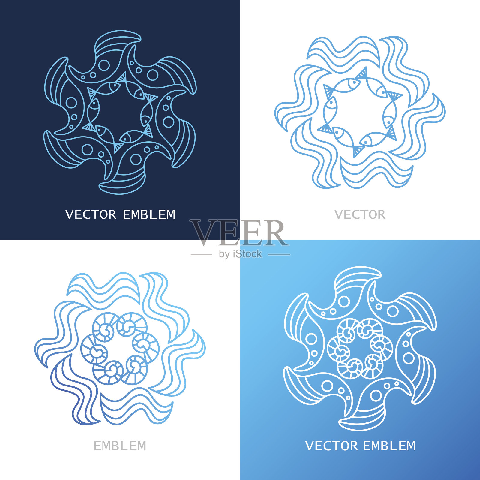 向量标识海插画图片素材